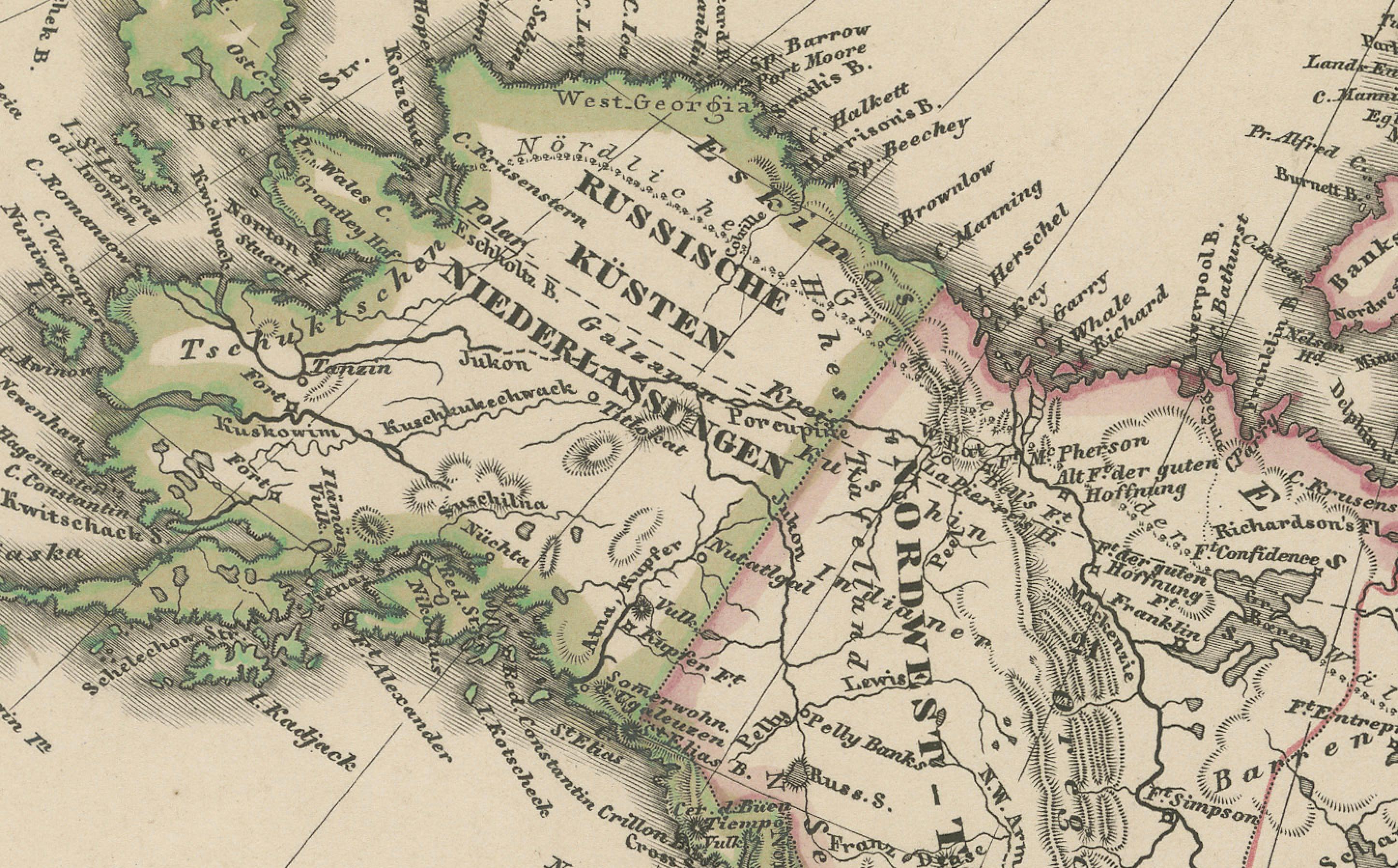 Inciso Stati Uniti, Canada e Messico - Mappa dell'America del Nord 1857 in vendita