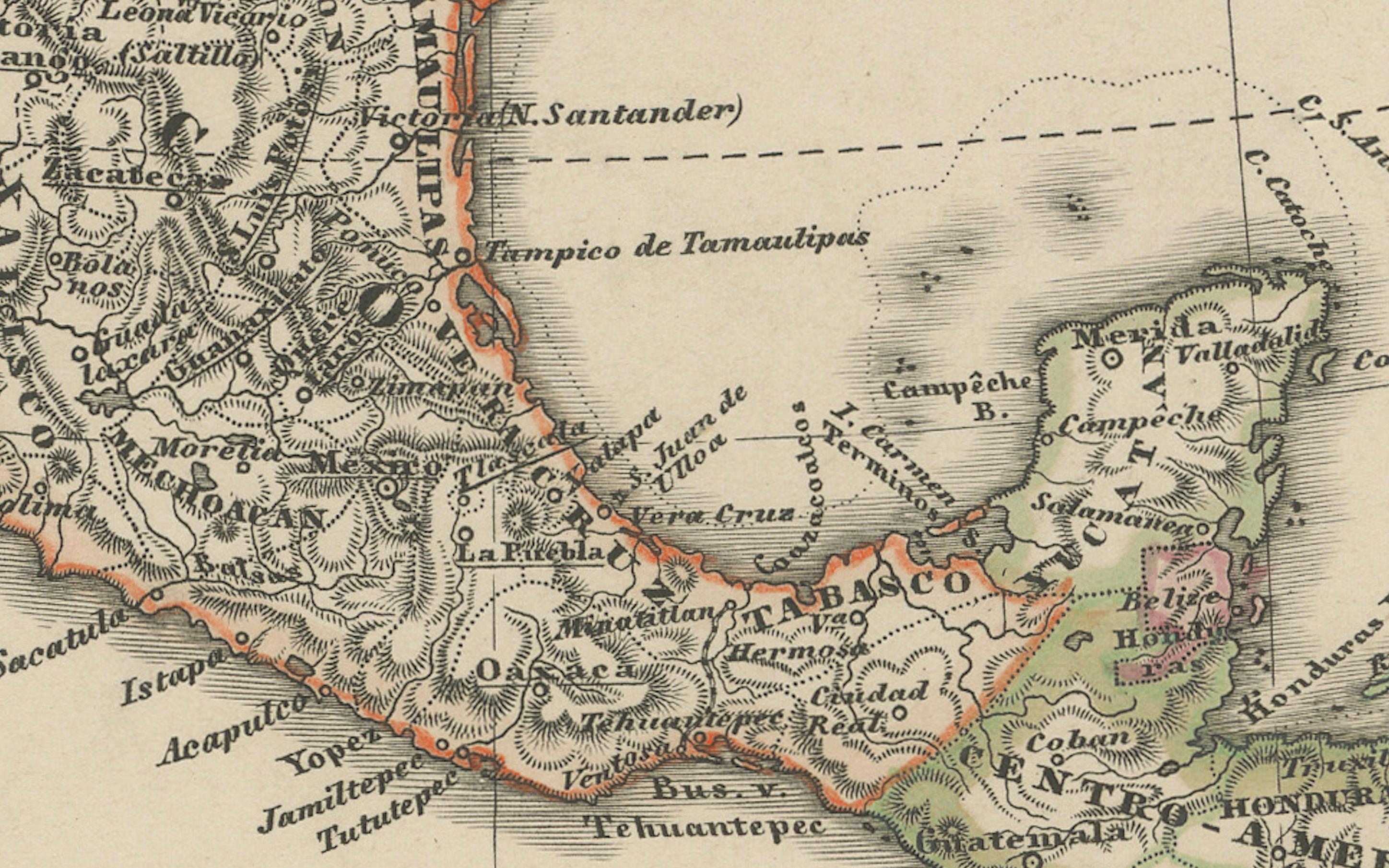 Stati Uniti, Canada e Messico - Mappa dell'America del Nord 1857 in vendita 2