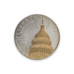 United States Capitol Bicentennial 1994 Gold Highlighted Silver Dollar, US Coin