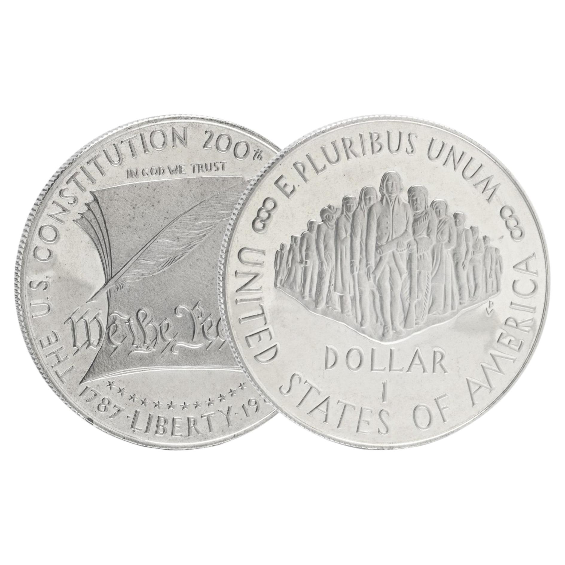 United States Constitution Bicentennial 1987 Silver Dollar, Commemorative Coin
