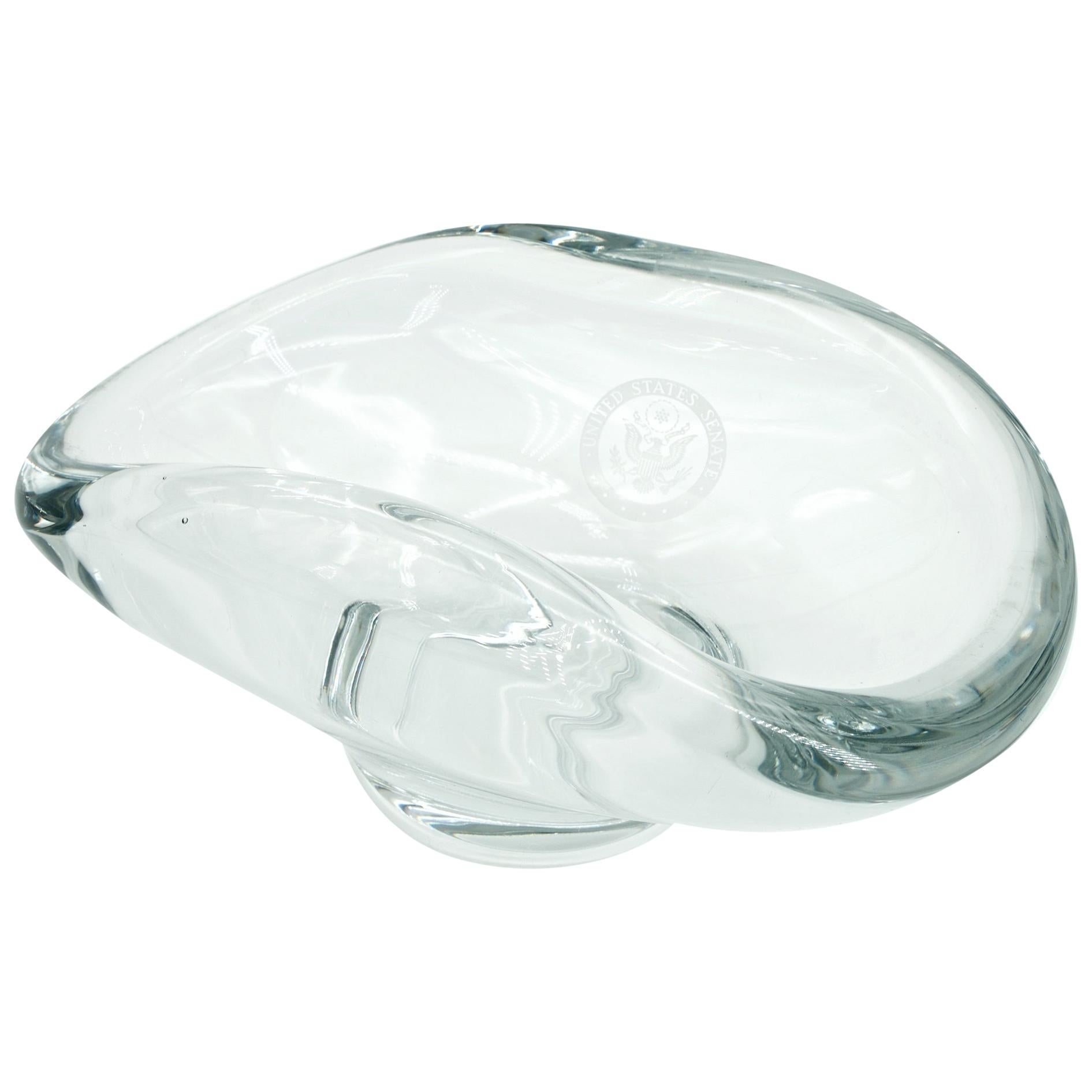 United States US Senate Eagle Crystal Glass Candy Dish Bowl Centrepiece