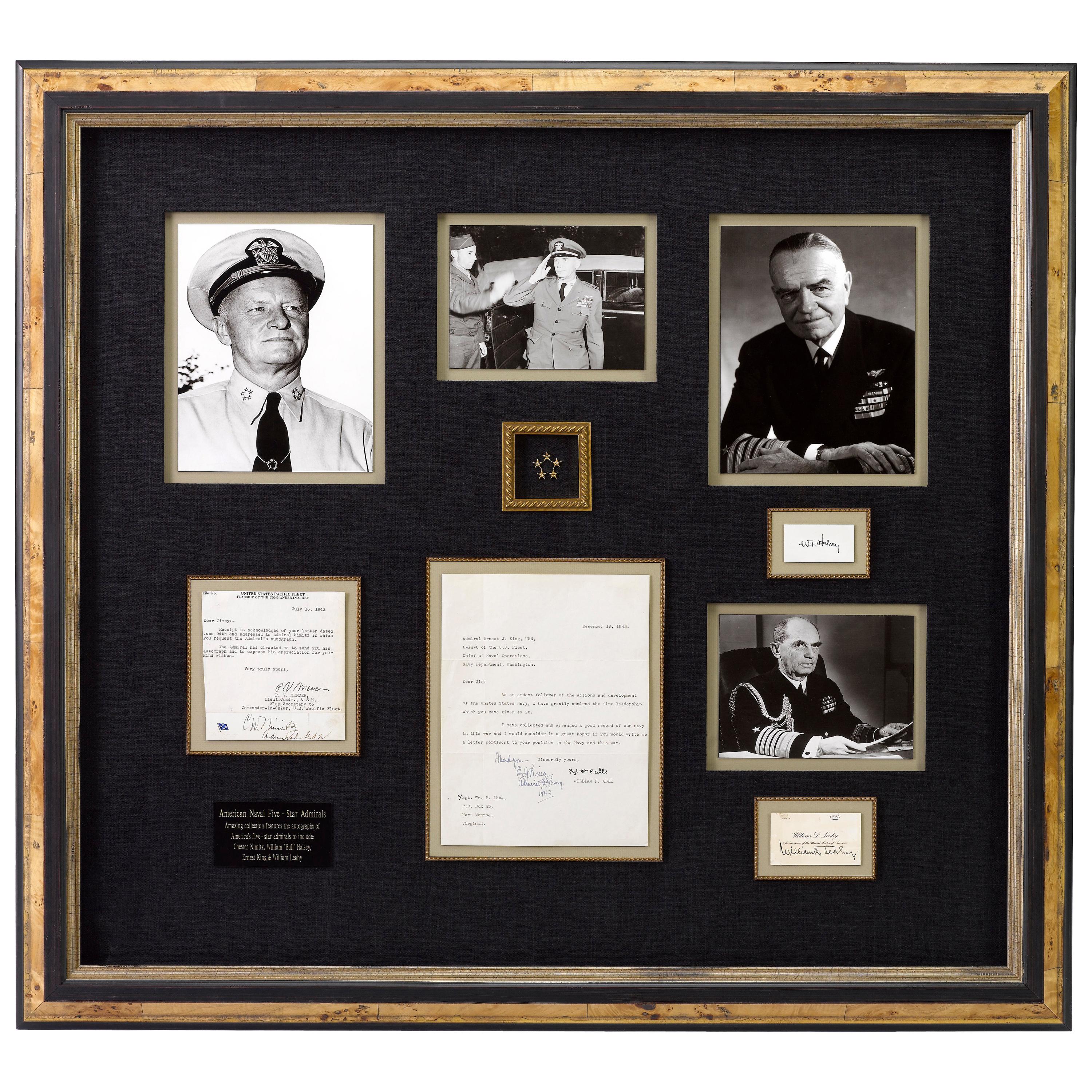 Navy Five-Star Admirals Signatures, United States World War II  For Sale