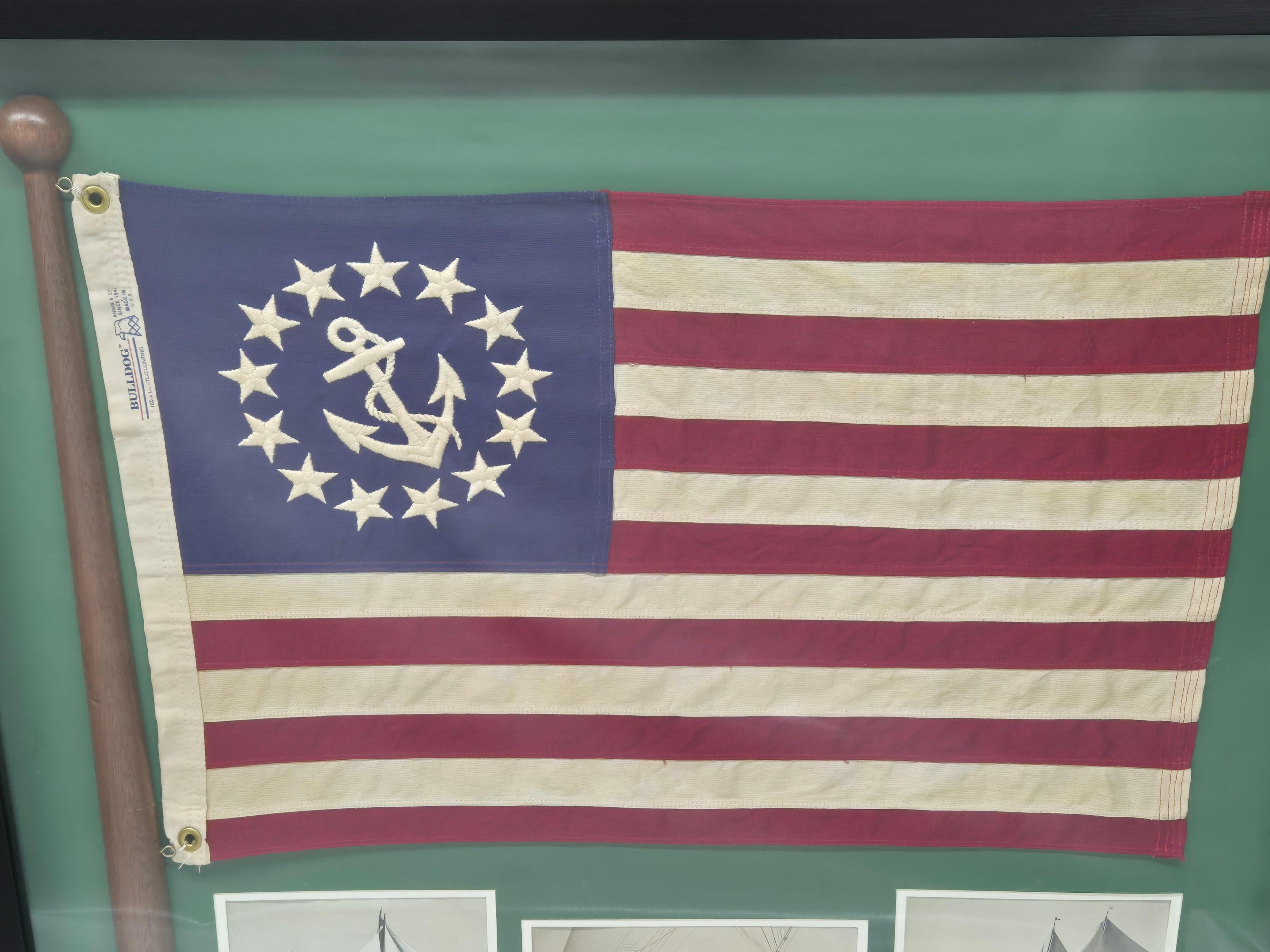 Bandera de Yate de los Estados Unidos en Marco Shadowbox en venta 5