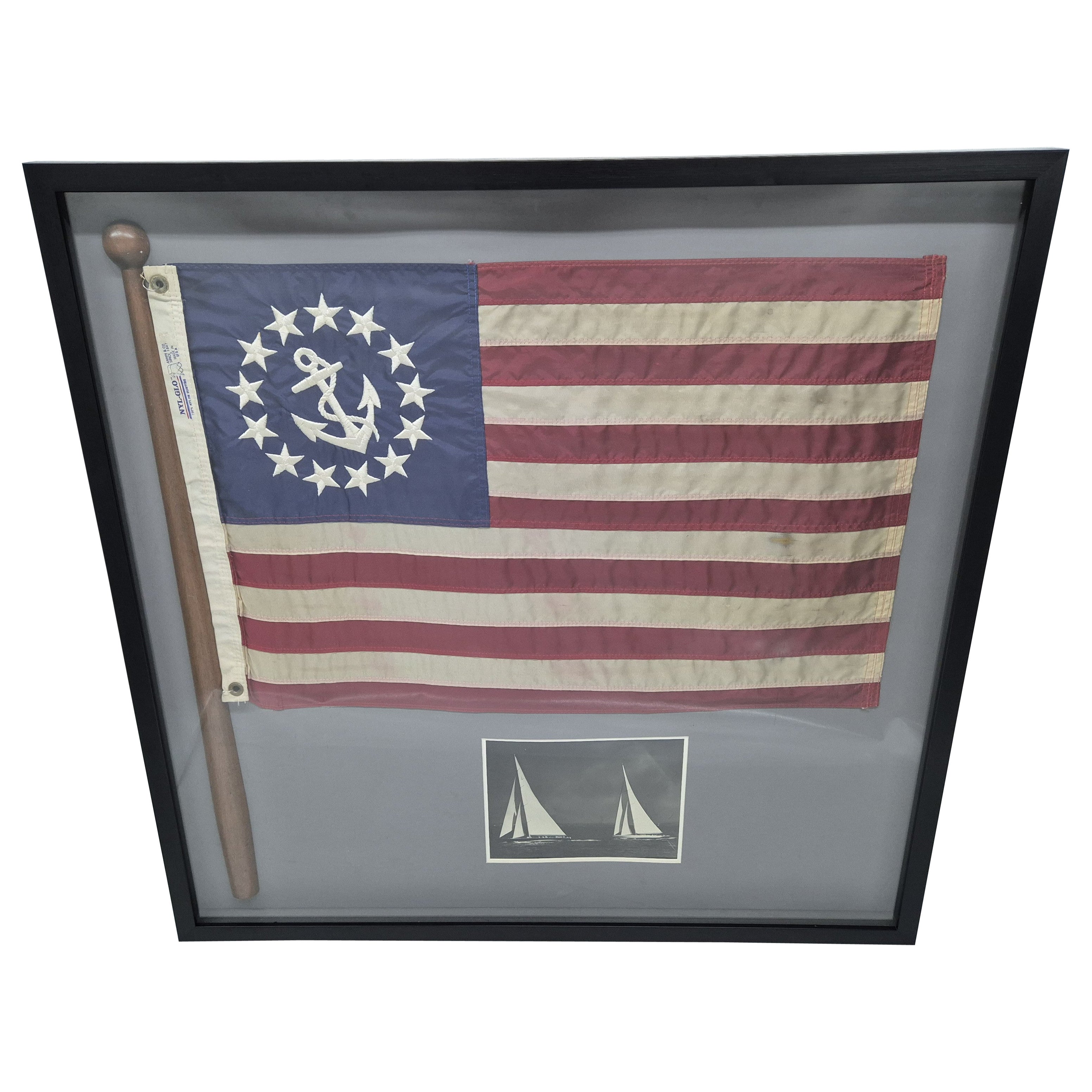 Bandera de Yate de los Estados Unidos en Marco Shadowbox