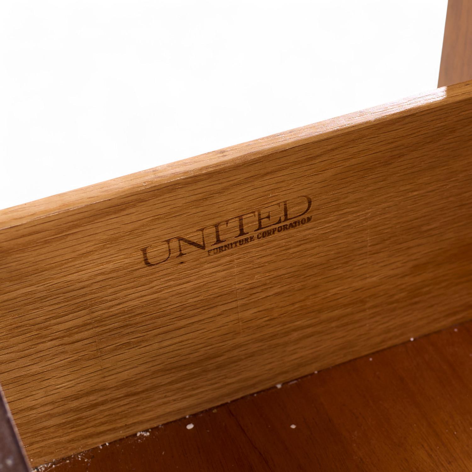 United Tiki Brutalist Mid Century Walnut Gentleman’s Chest Highboy Dresser For Sale 4