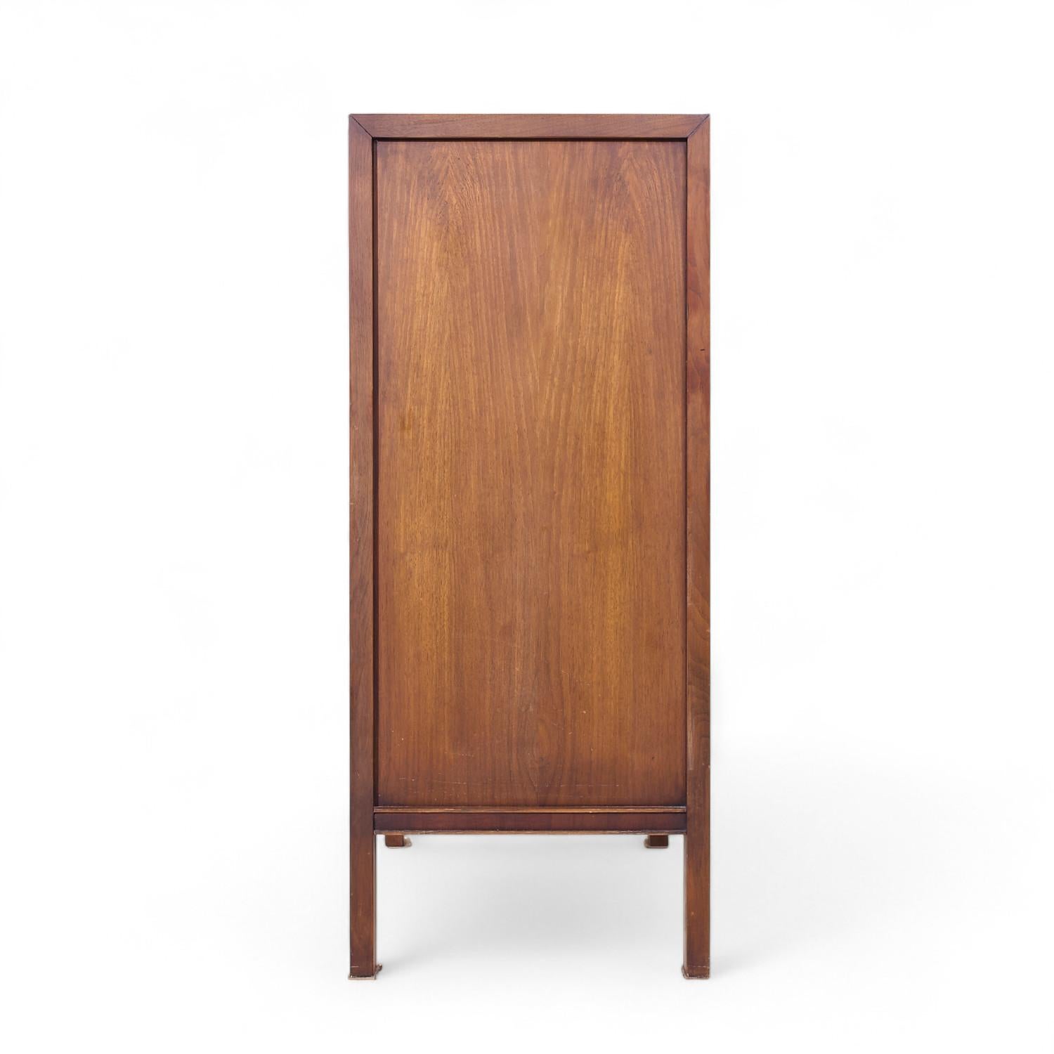 American United Tiki Brutalist Mid Century Walnut Gentleman’s Chest Highboy Dresser For Sale