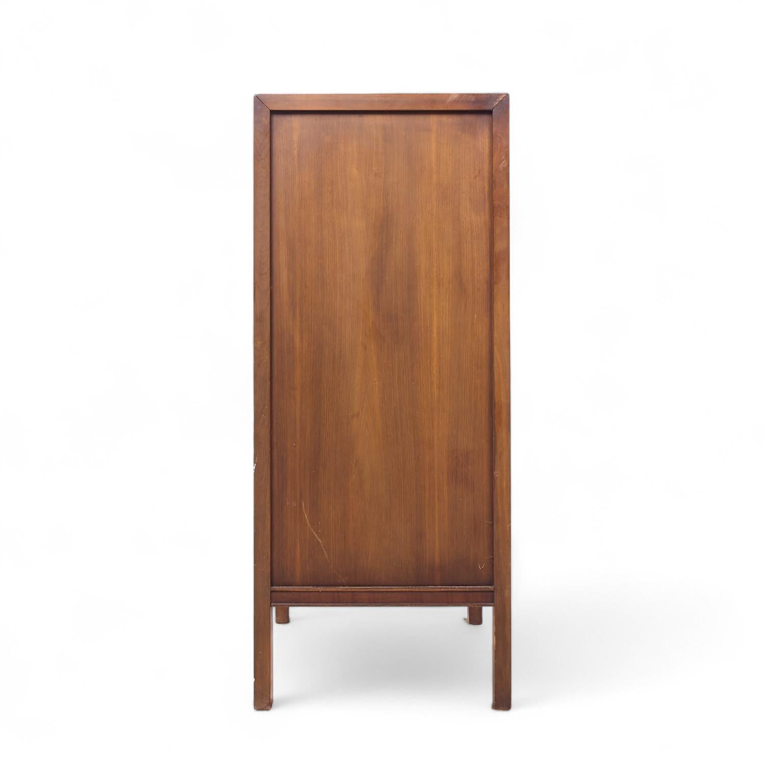 American United Tiki Brutalist Mid Century Walnut Gentleman’s Chest Highboy Dresser For Sale