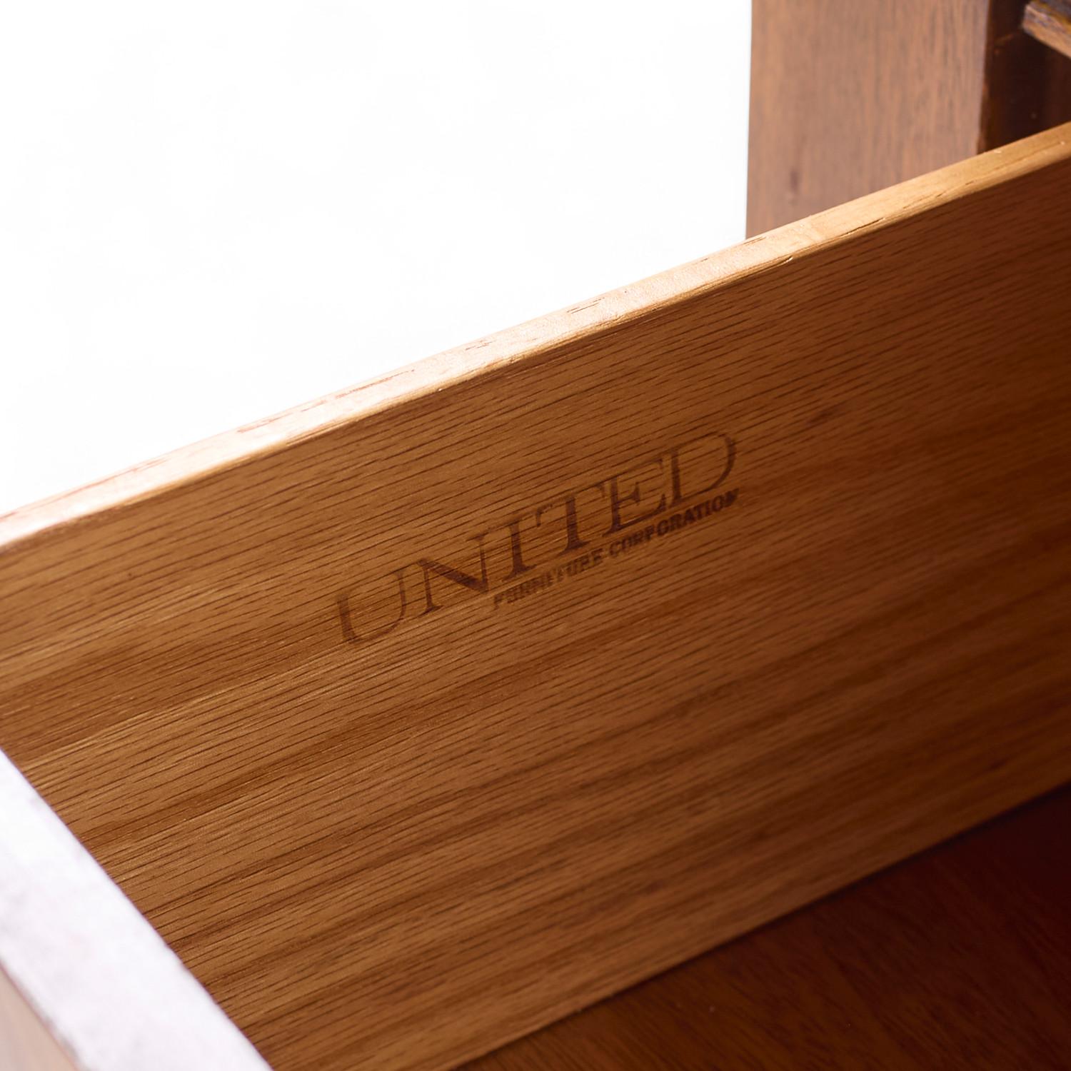 United Tiki Brutalist Mid Century Walnut Gentleman’s Chest Highboy Dresser For Sale 3