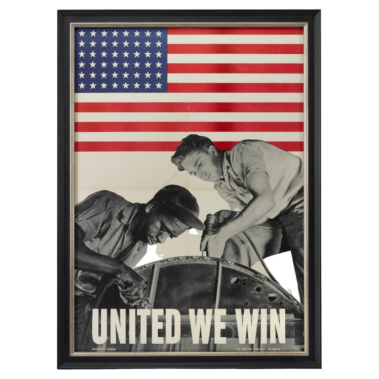 "United We Win" Vintage WWII Poster, 1942 For Sale at 1stDibs