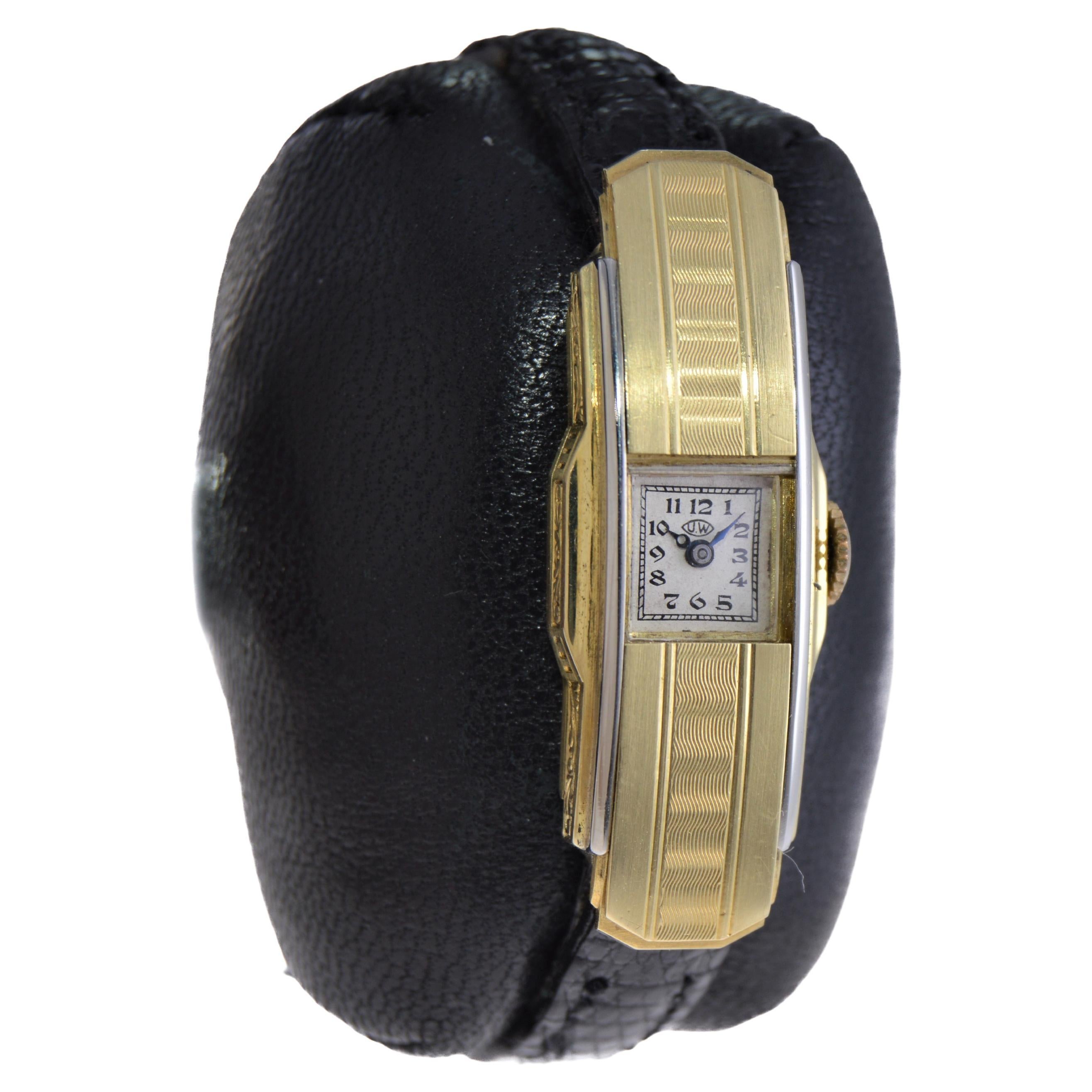 Reloj de señora universal con tapa de dos tonos de 18 quilates hecho a mano