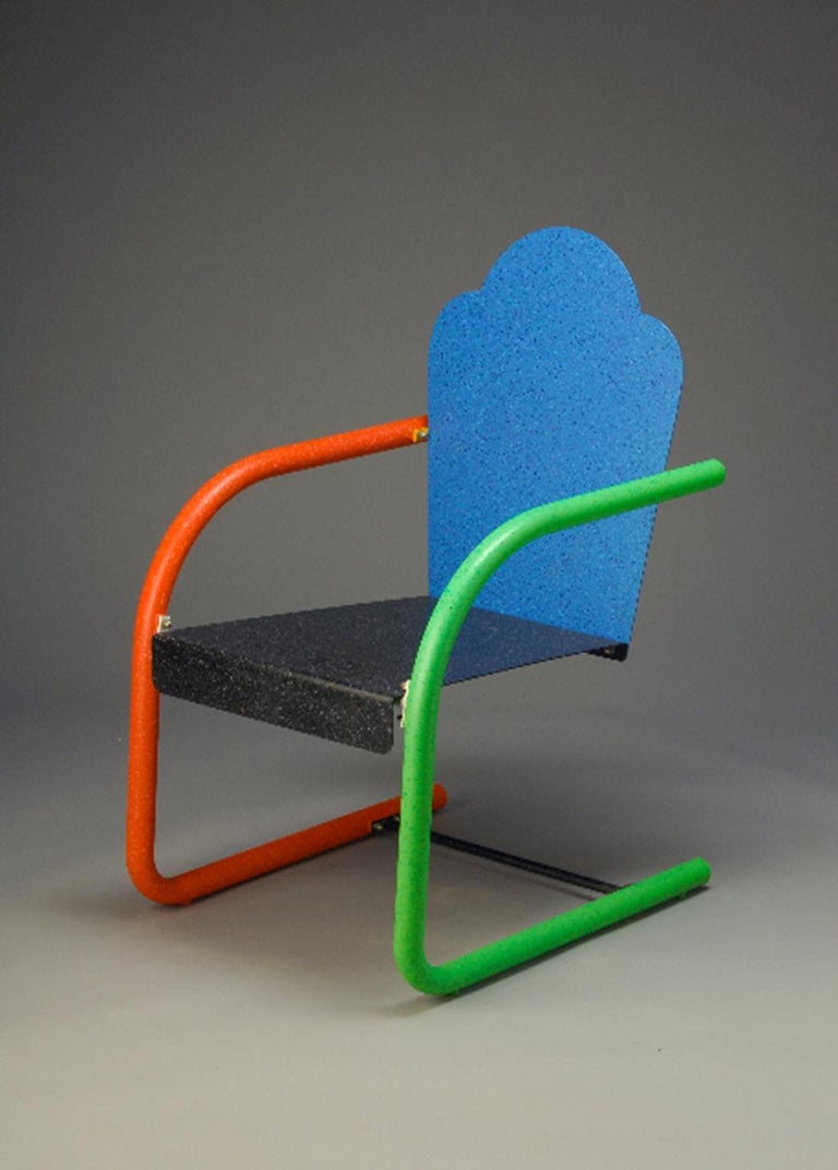 Post-Modern 'Universal' Chair 'Blue & Black' by Peter Shire, 1994 For Sale