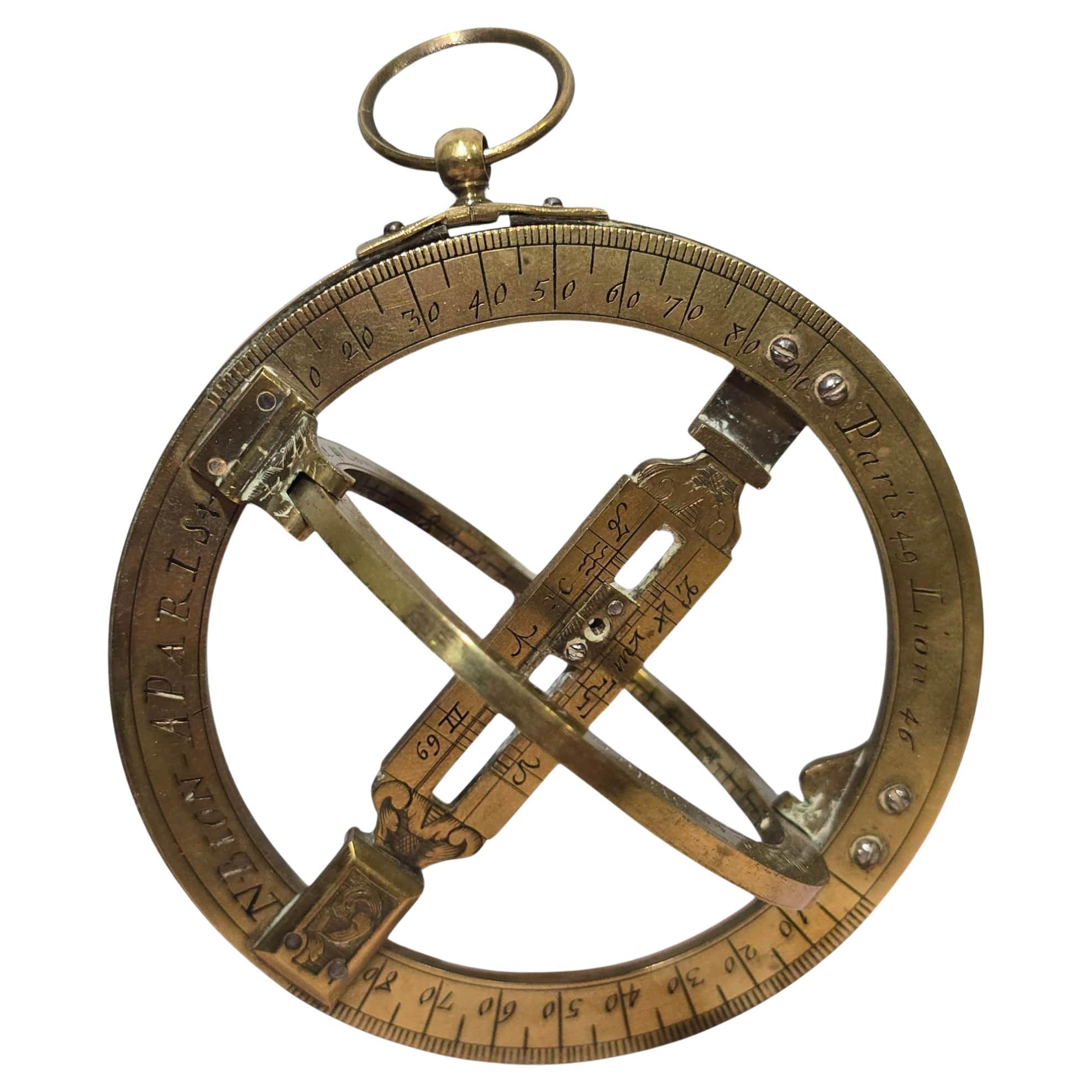 ANNEAU UNIVERSEL EQUINOCTIAL CADRAN A SOLEIL NICOLAS BION, PARI, CIRCA 1700
