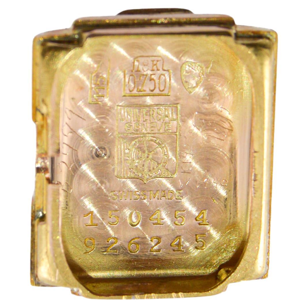 Universal Geneve 18Kt Pink Gold Art Deco Ladies Watch Hand Made from 1940's For Sale 8