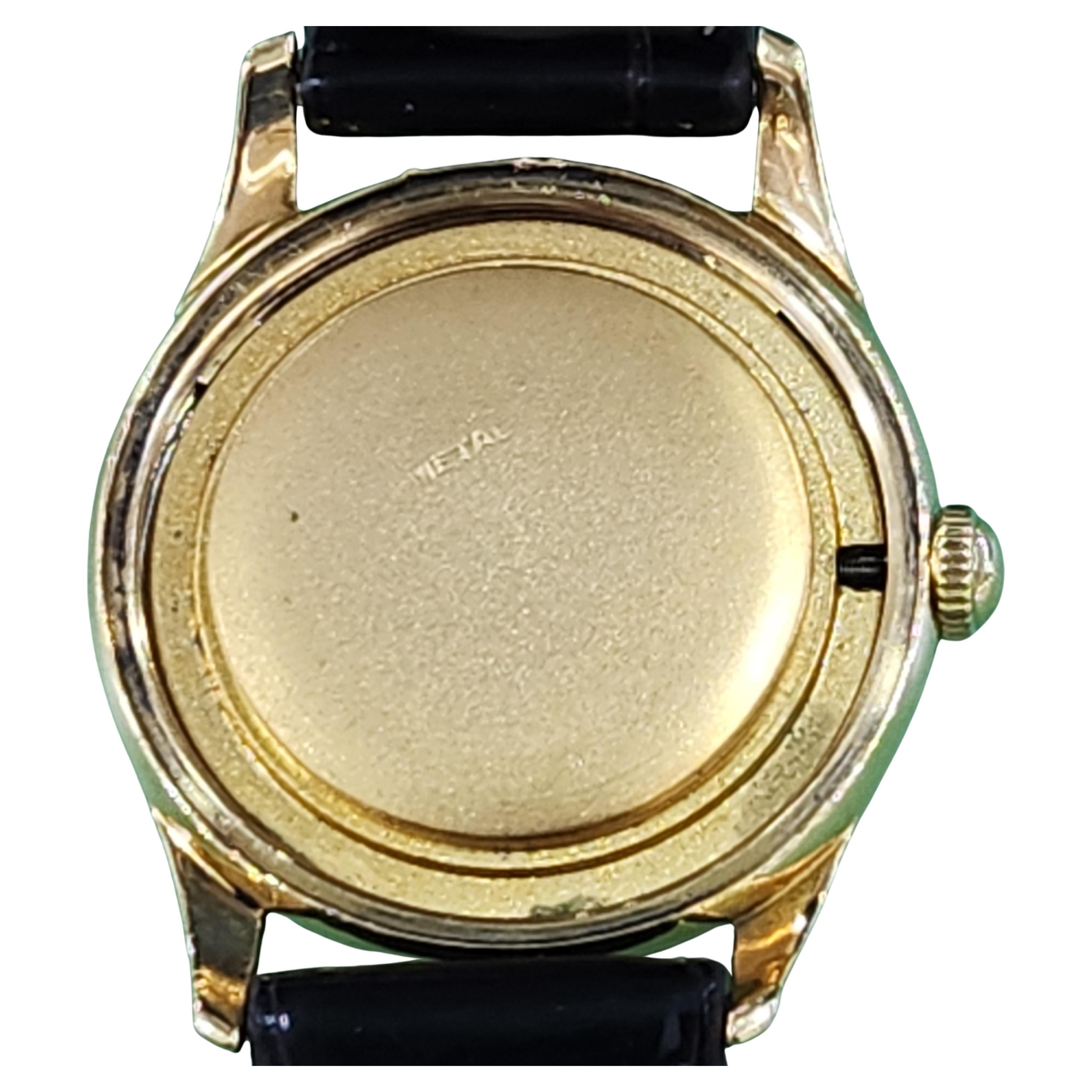 Universal Geneve Oro massiccio 18Kt Quadrante originale tornito 1950 in vendita 7