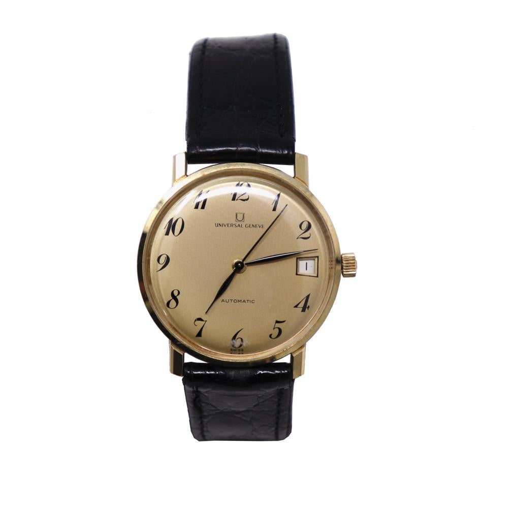 Universal Geneve, Automatic 14K Yellow Gold Men's Wrist Watch For Sale 7