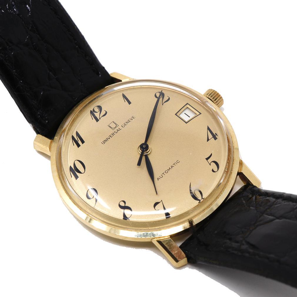 Universal Geneve, Automatic 14K Yellow Gold Men's Wrist Watch For Sale 9