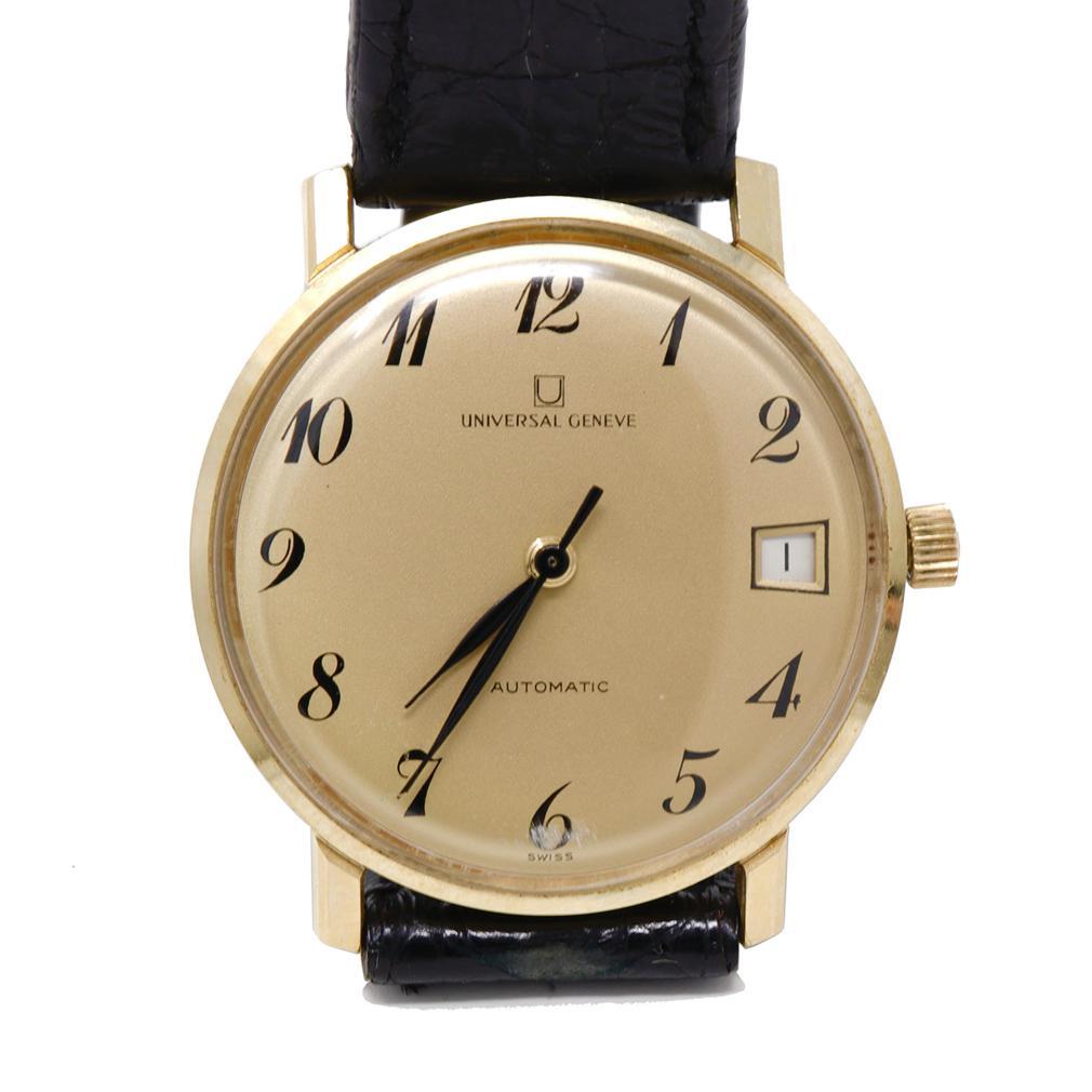 Universal Geneve, Automatic 14K Yellow Gold Men's Wrist Watch For Sale 2