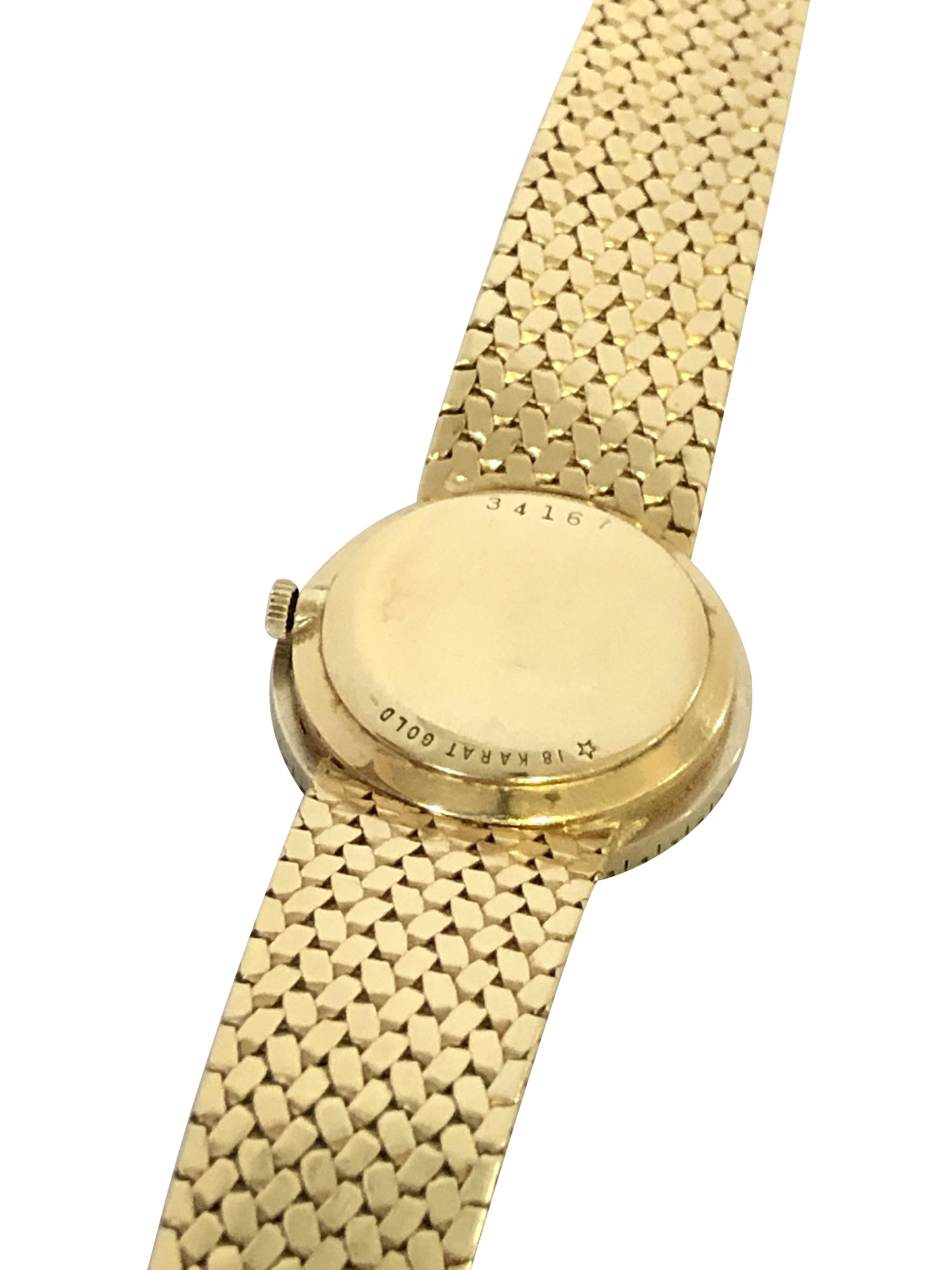 Single Cut Universal Geneve Gold Diamond and Malachite Mechanical Wristwatch