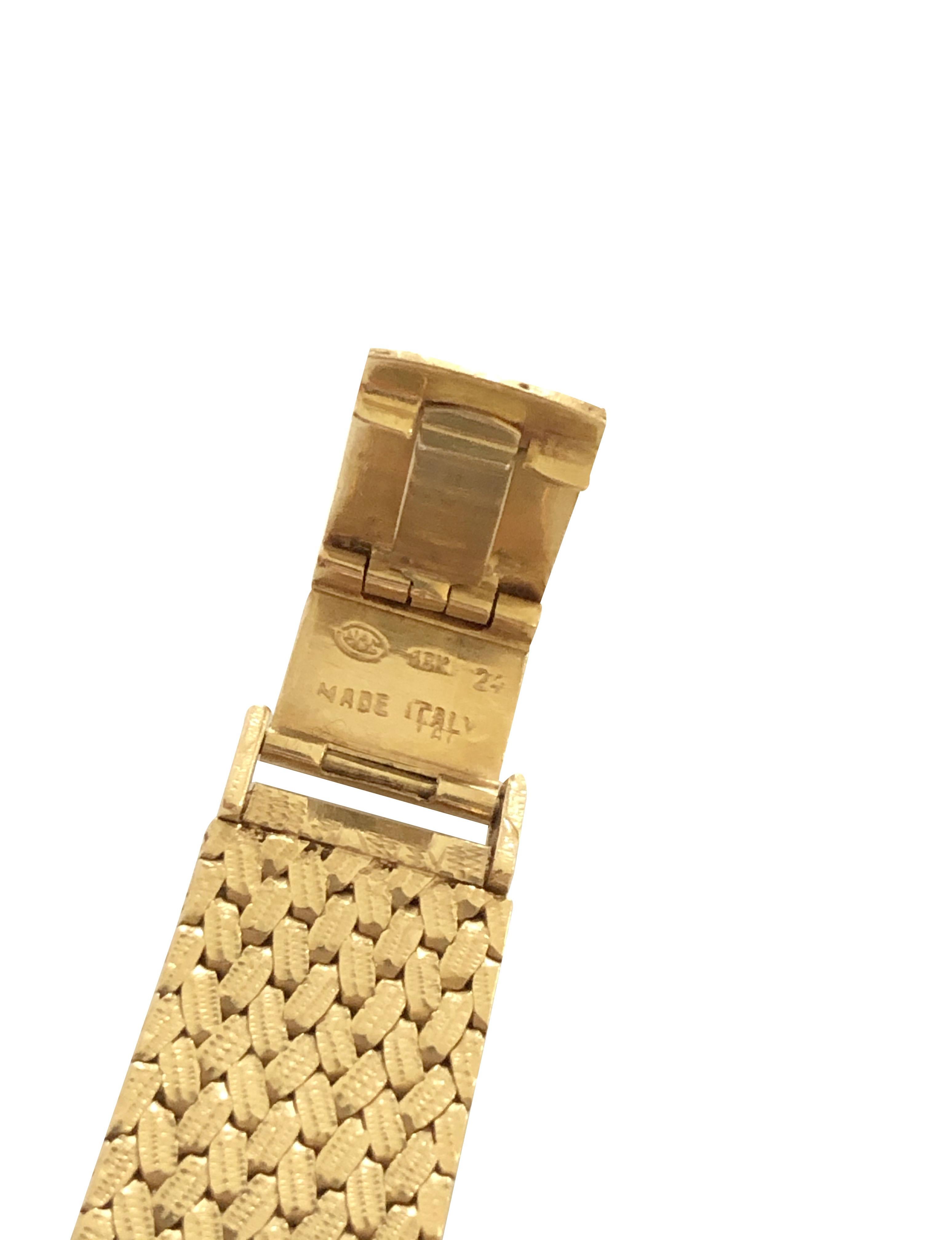 Women's or Men's Universal Geneve Gold Diamond and Malachite Mechanical Wristwatch