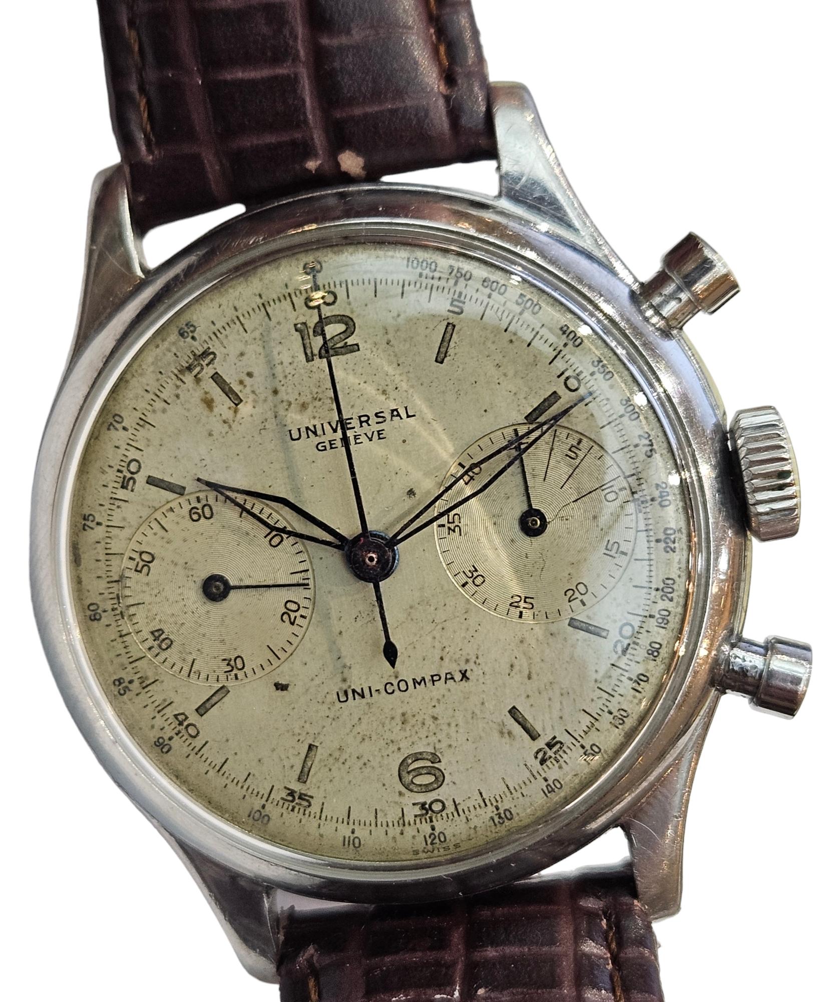 Universal Genève Jumbo Uni Compax Chronograph Wrist Watch  For Sale 10