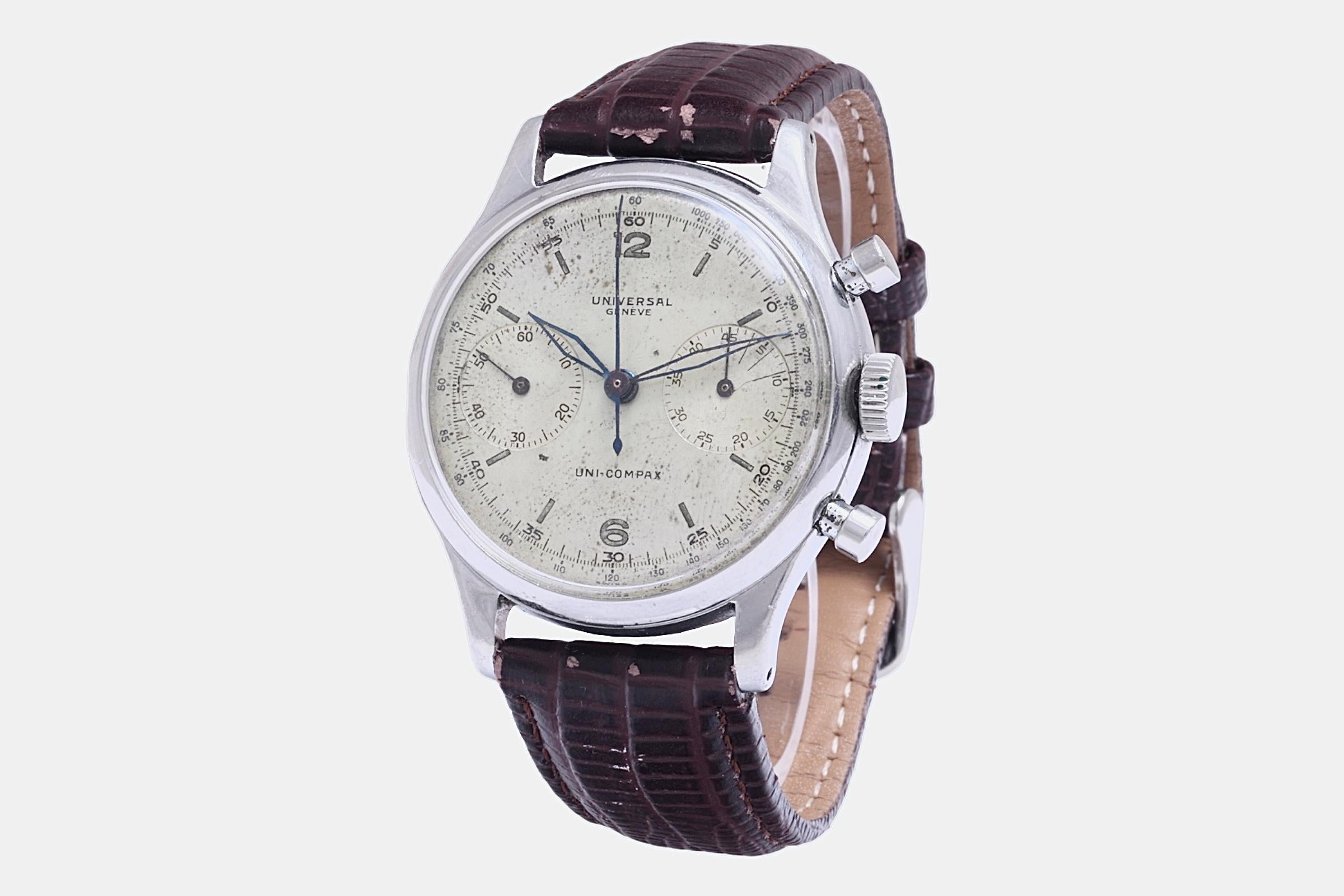 Universal Genève Jumbo Uni Compax Montre-bracelet chronographe  Bon état - En vente à Antwerp, BE