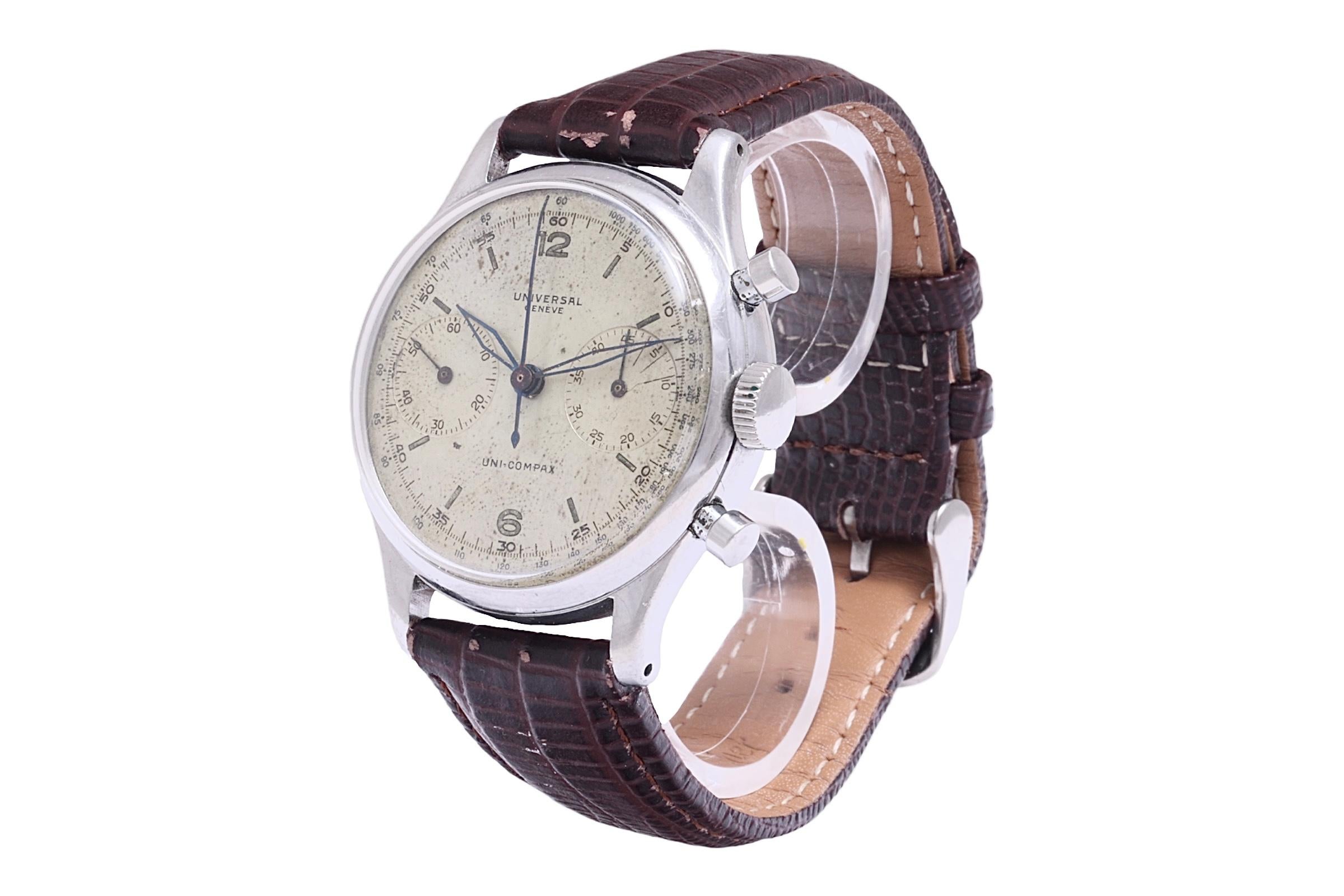 Artisan Universal Genève Jumbo Uni Compax Chronograph Wrist Watch  For Sale