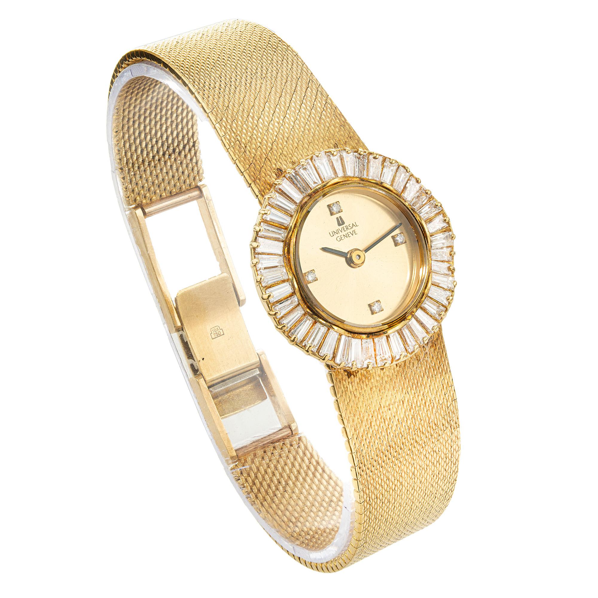 geneve gold watch with diamonds
