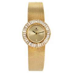 Universal Geneve Ladies yellow Gold Diamond Baguette Bezel Quartz Wristwatch