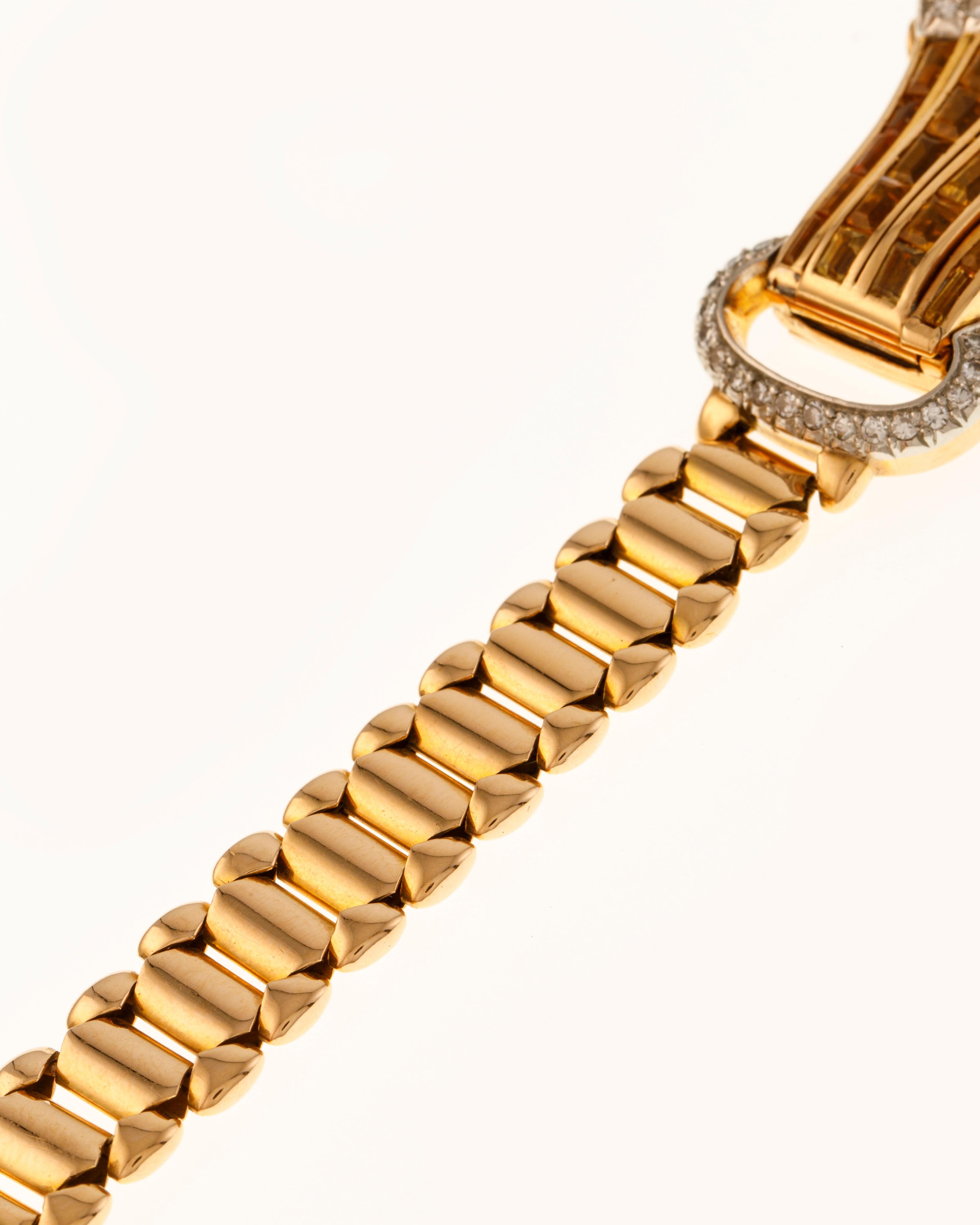 Women's Universal Genève Lady Jewelry Bracelet Watch 18kt Rose Gold Diamonds and Quartz For Sale