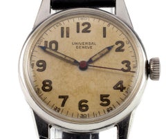 Universal Geneve Men's Stainless Steel Hand-Winding Watch w/ Leather Band #263