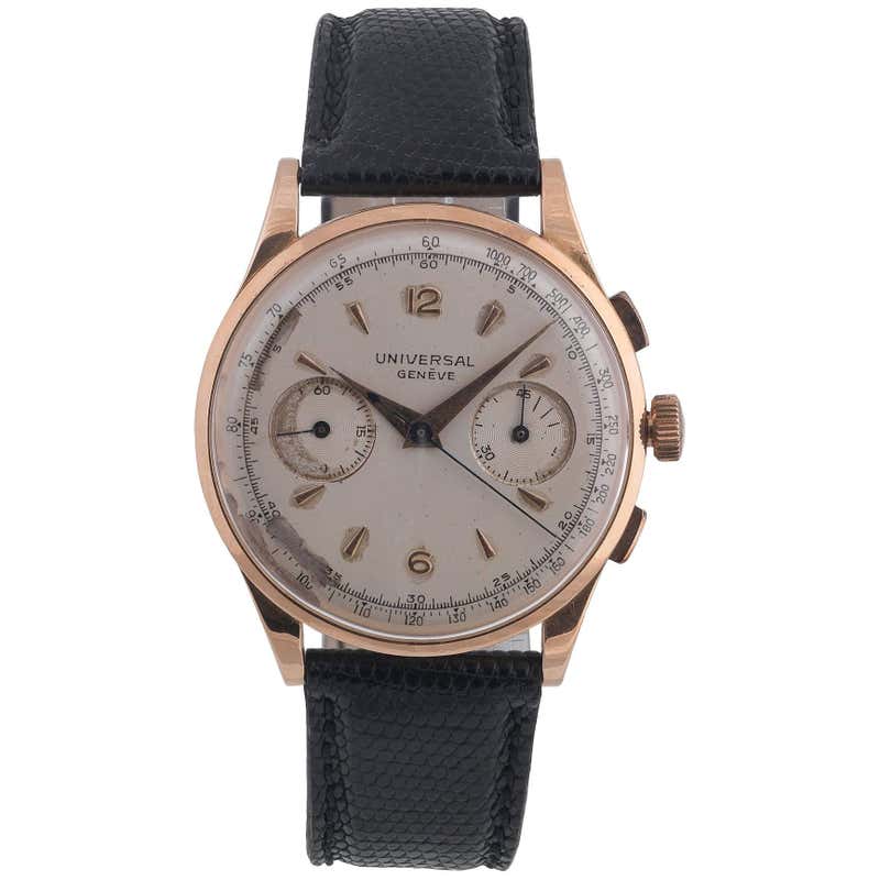 Universal Genève Pink Gold Uni-Compax wristwatch Ref 124103, circa ...