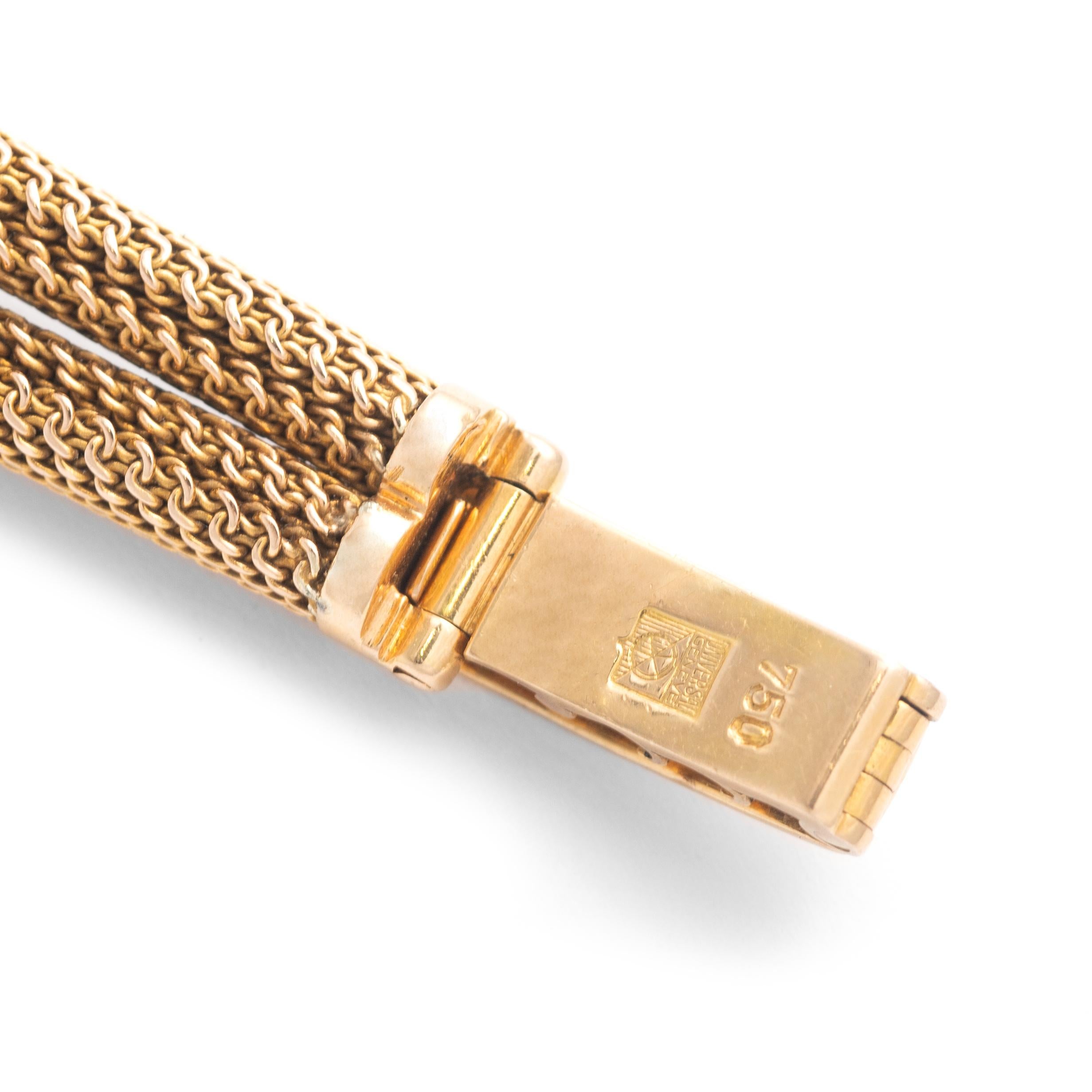 Universal Geneve Retro Diamant-Saphir-Gold-Armbanduhr 1940er Jahre im Angebot 1