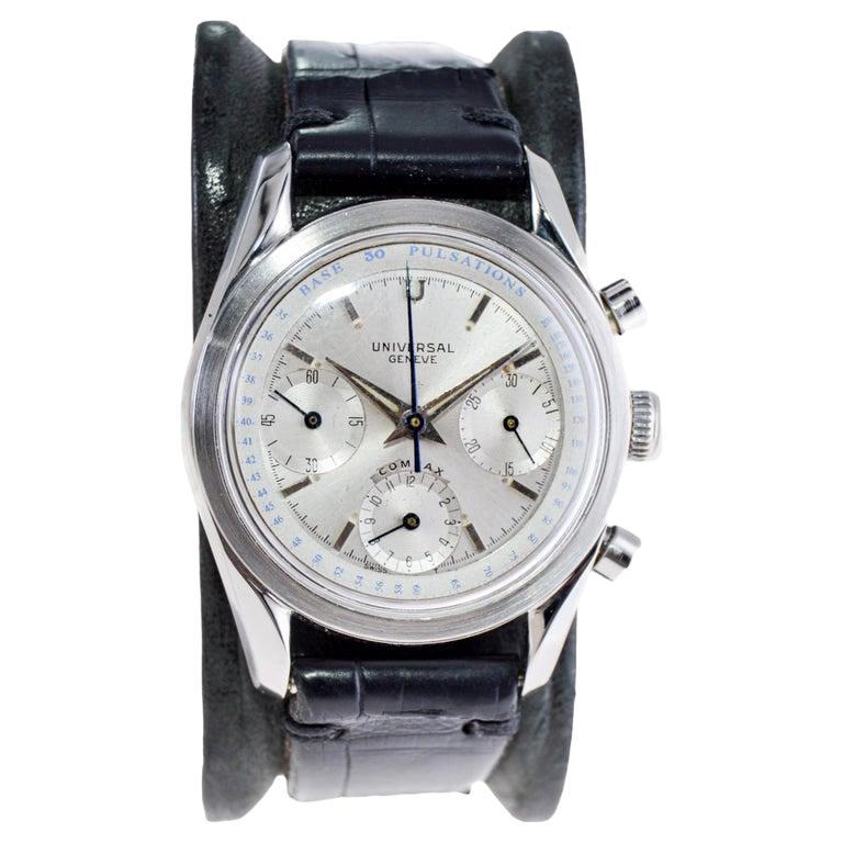 Universal Geneve Stainless Steel Doctors Pulsation Chronograph Manual Watch