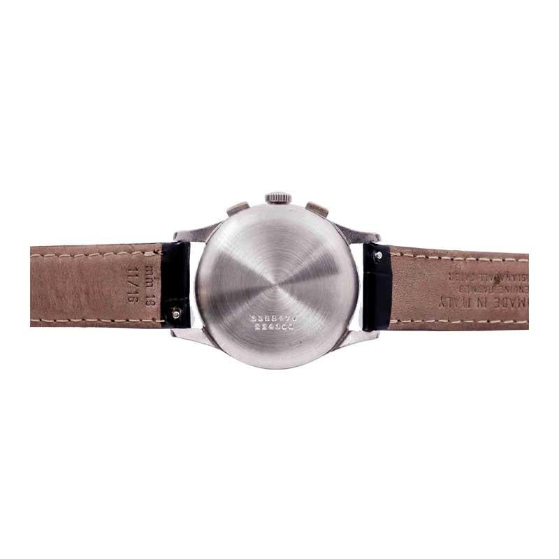 Universal Geneve Stainless Steel Uni Compax Chronograph circa 1940s For Sale 3