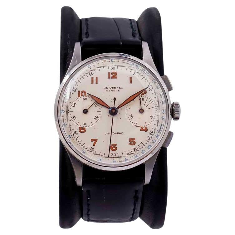 Universal Geneve Stainless Steel Uni Compax Chronograph circa 1940s
