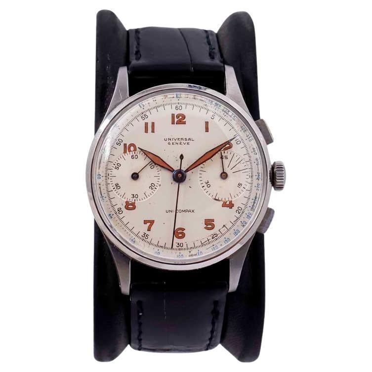 Universal Geneve Stainless Steel Uni Compax Chronograph circa 1940s 