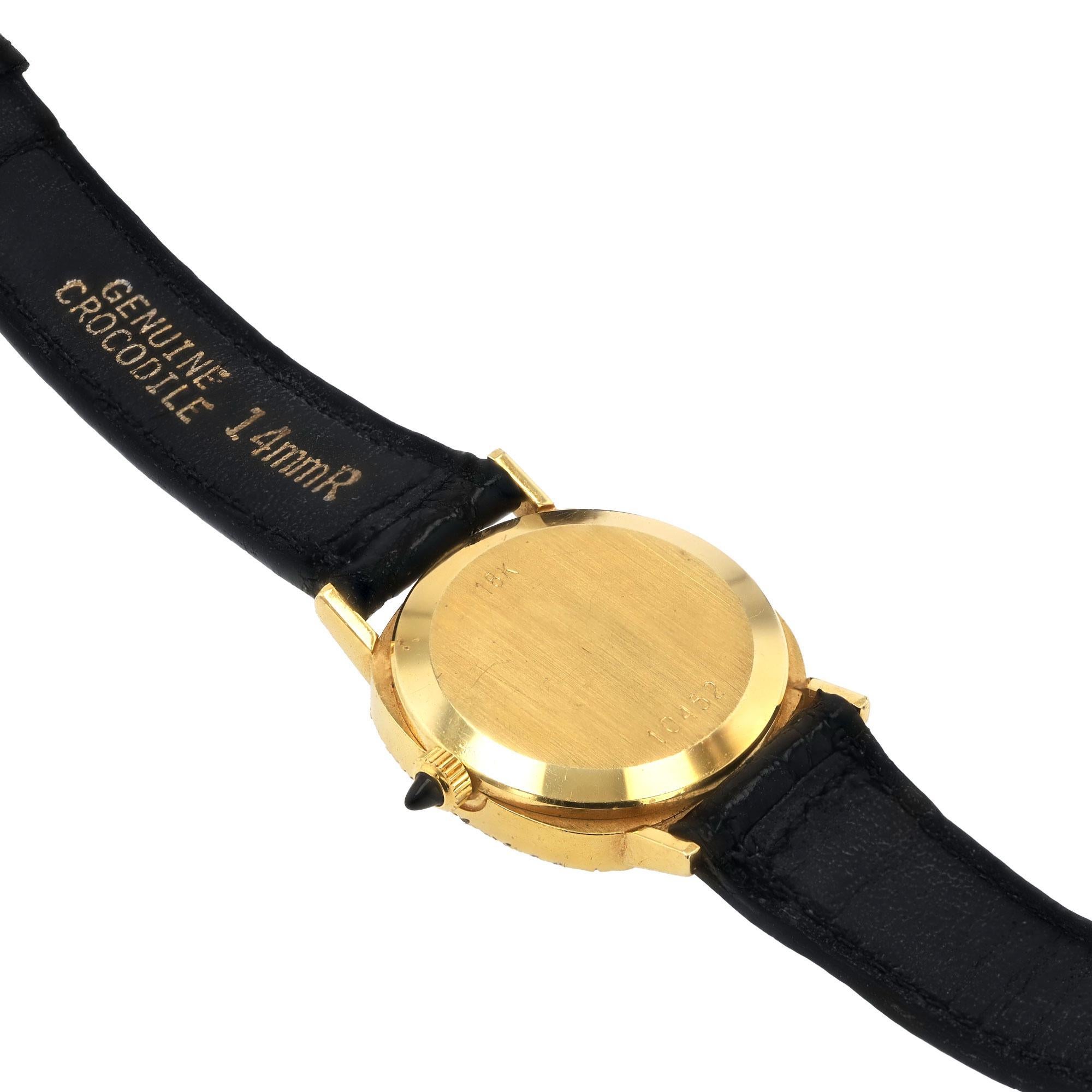 Universal Geneve Swiss Mechanical 18k Gold & Diamond Watch In Good Condition For Sale In Santa Barbara, CA