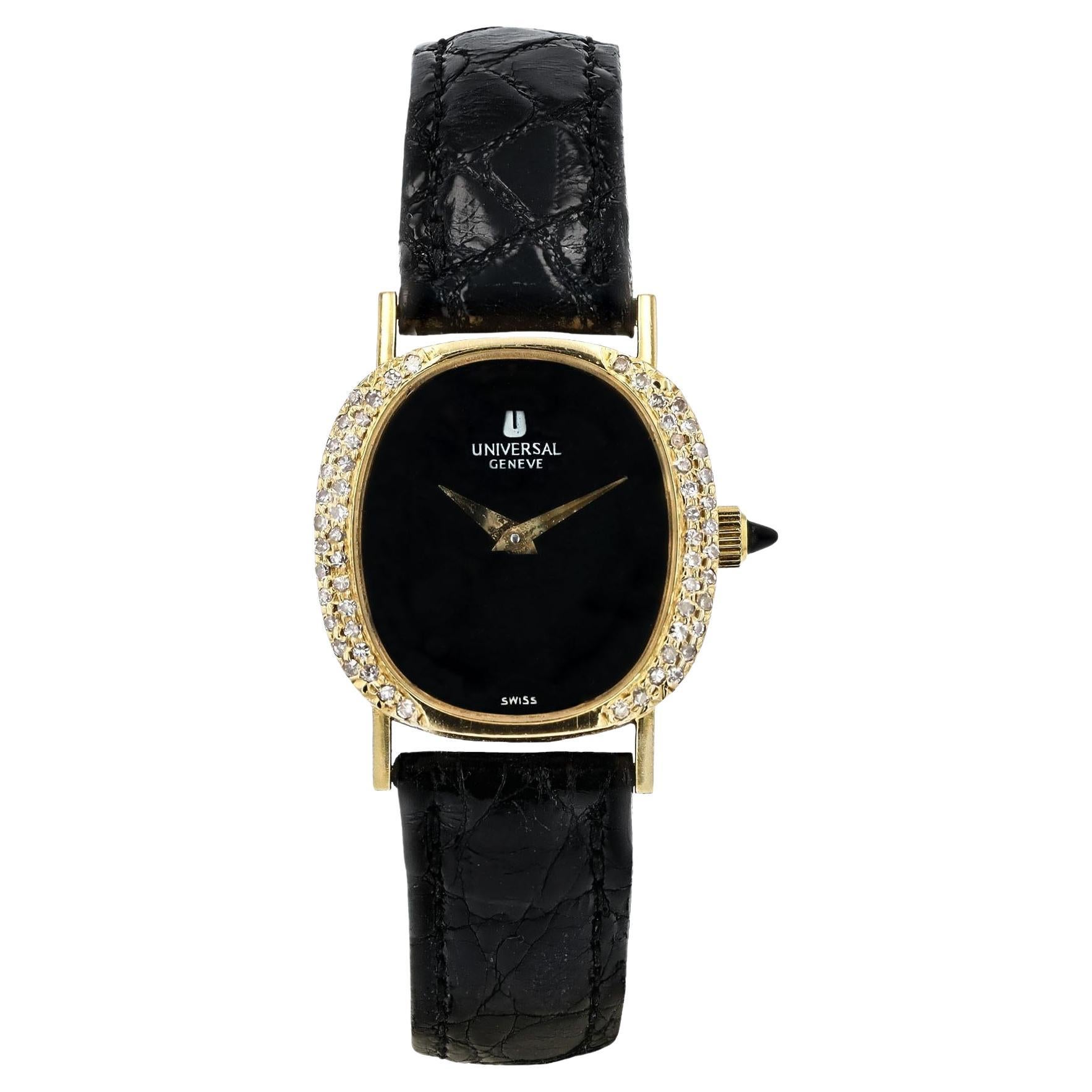 Universal Geneve Orologio meccanico svizzero in oro e diamanti 18k