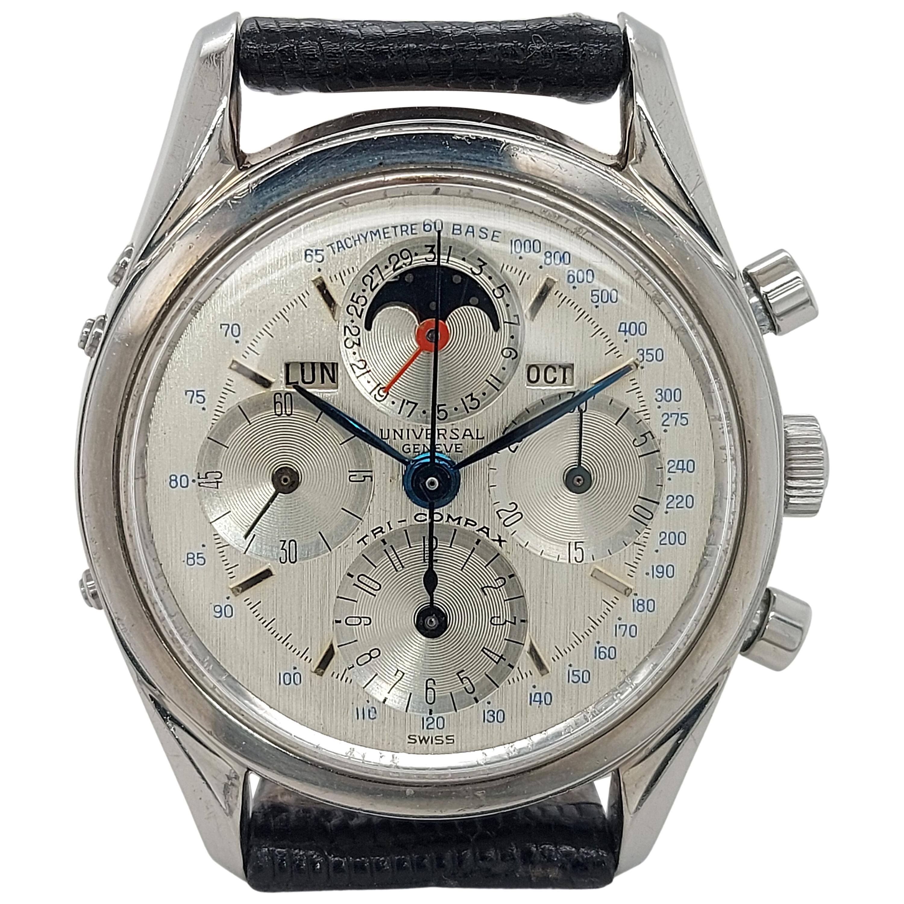 Universal Genève Tri Compax Chronograph Ref 222100, Rare Collectors Watch For Sale