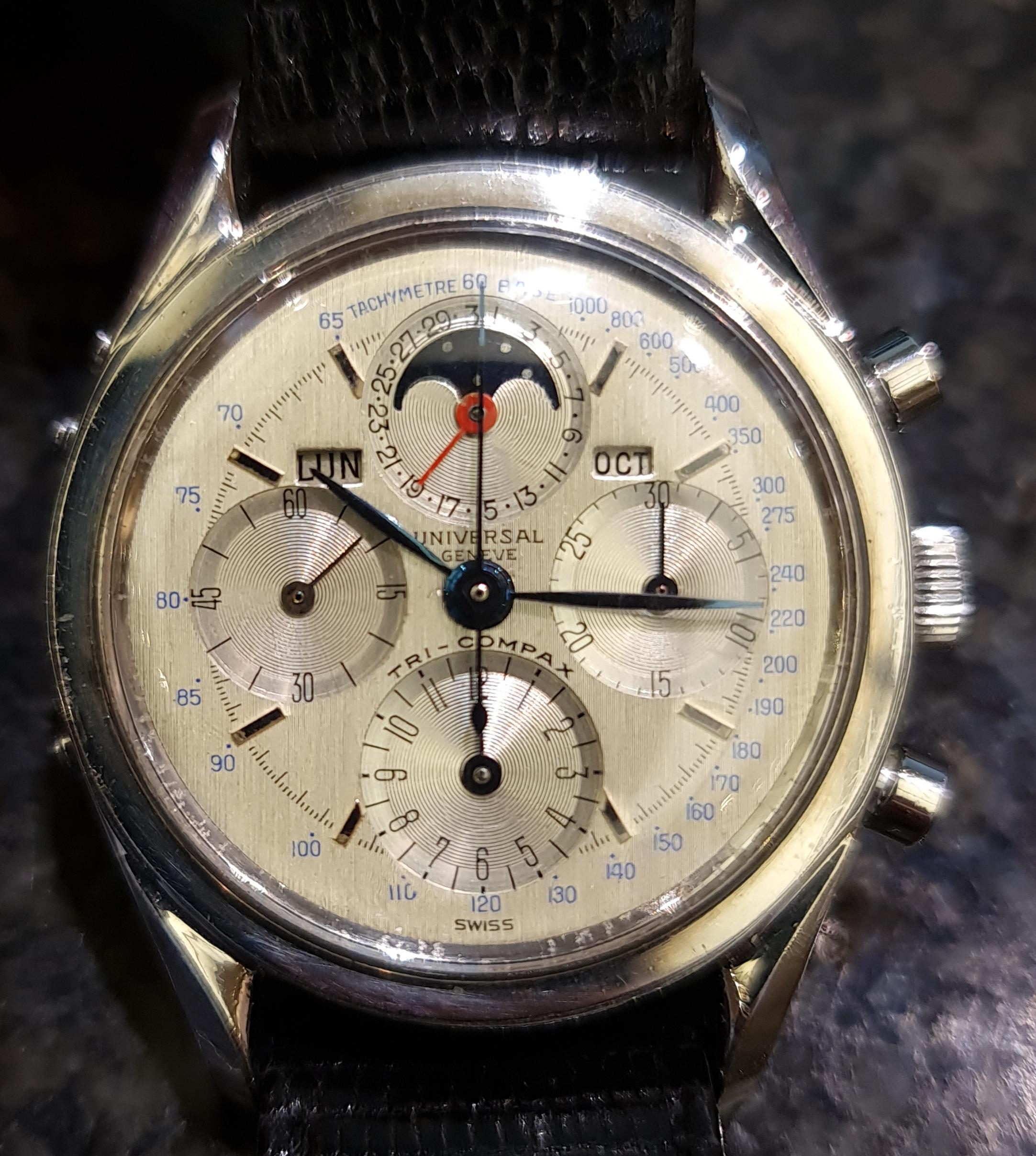 Universal Genève Tri Compax Chronograph Ref 222100, Rare Collector Watch en vente 13