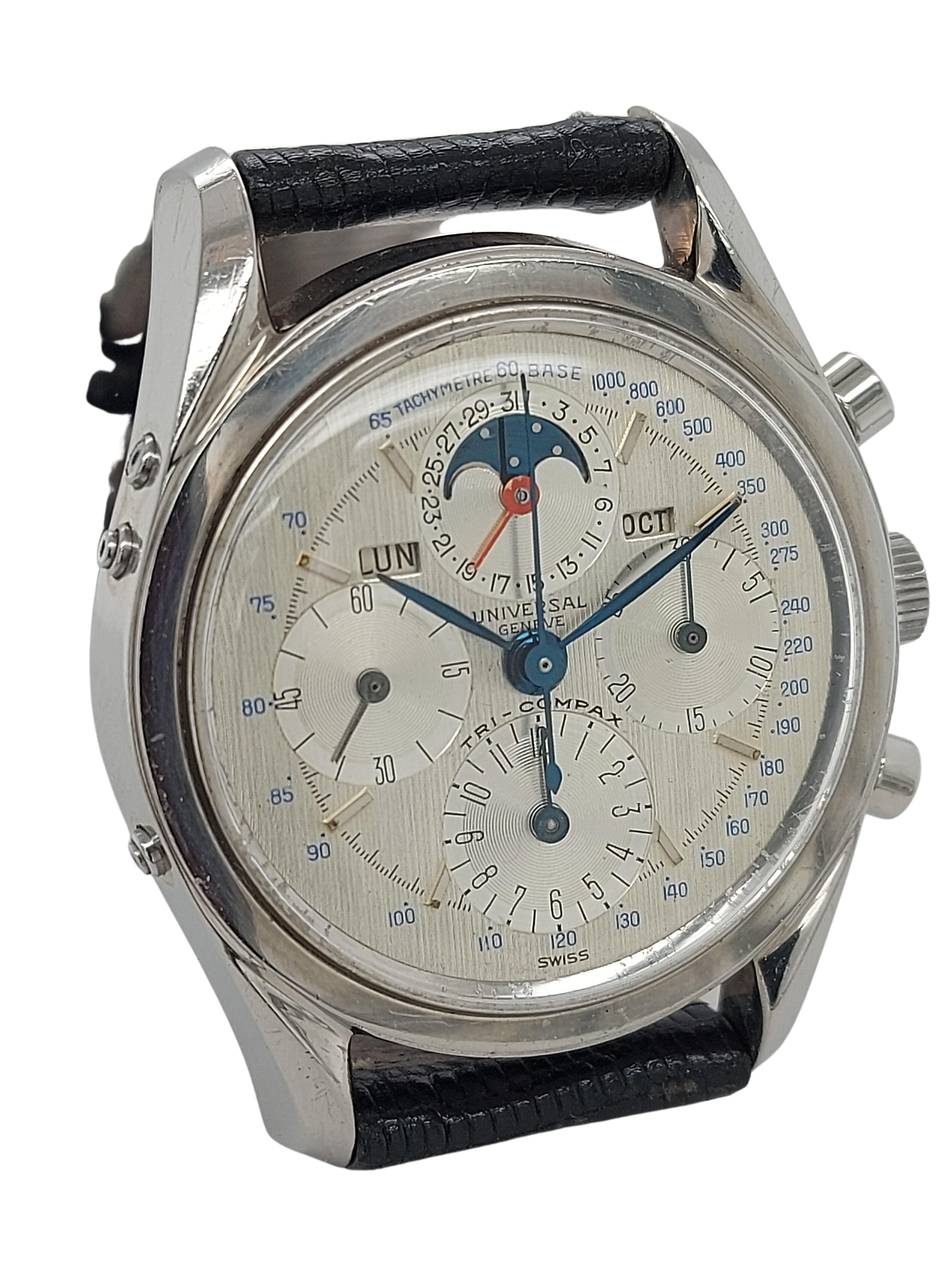 Universal Genève Tri Compax Chronograph Ref 222100, Rare Collector Watch Excellent état - En vente à Antwerp, BE