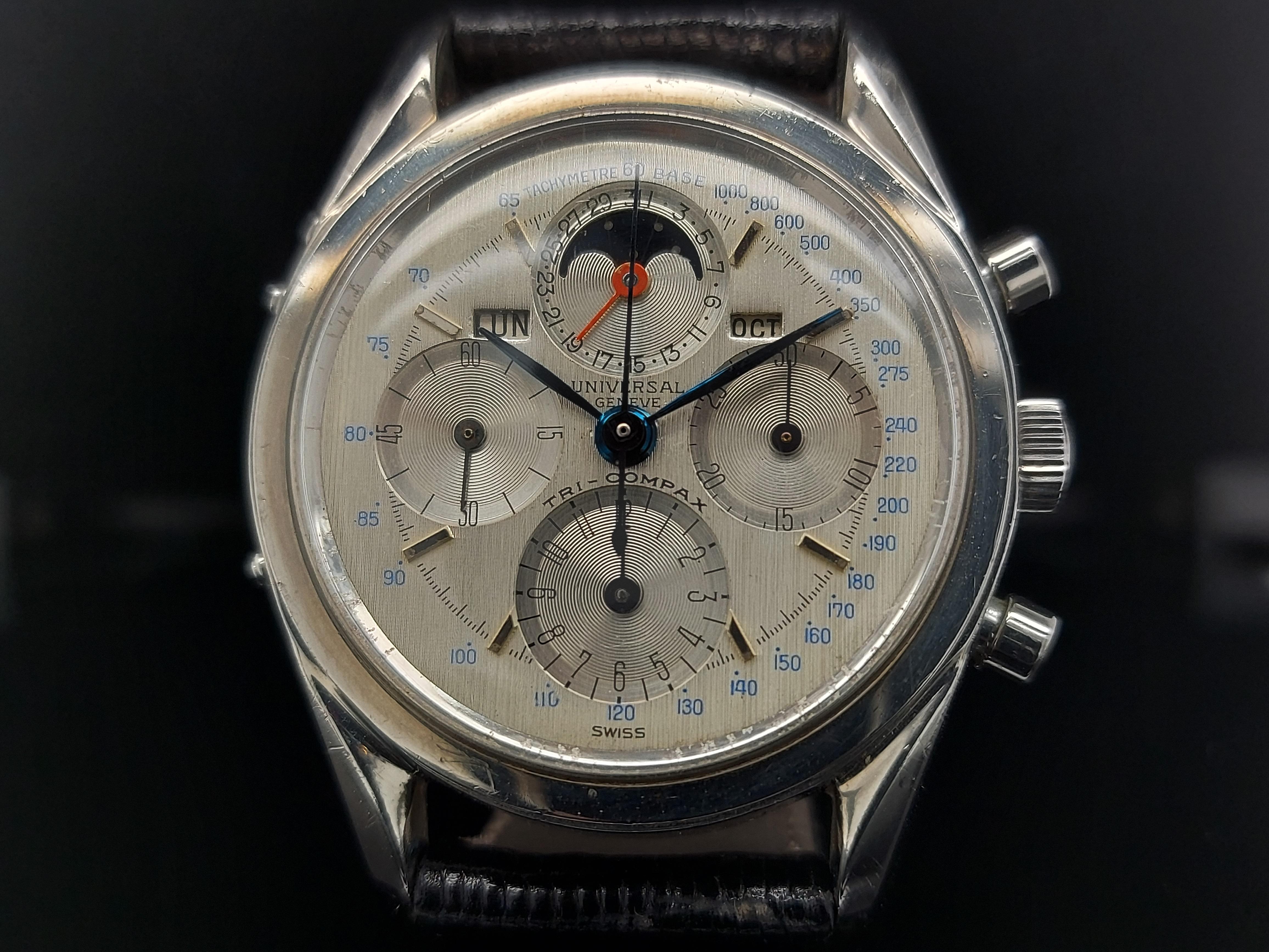 Universal Genève Tri Compax Chronograph Ref 222100, Rare Collector Watch en vente 2