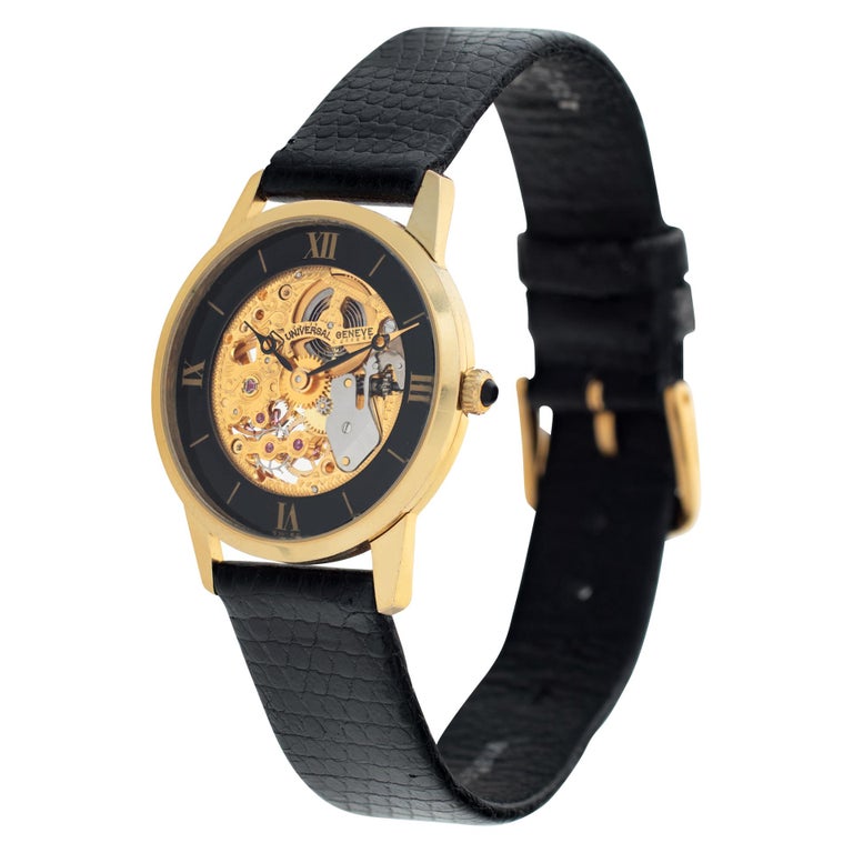 Universal Geneve Vintage 18k Skeleton Watch For Sale at 1stDibs