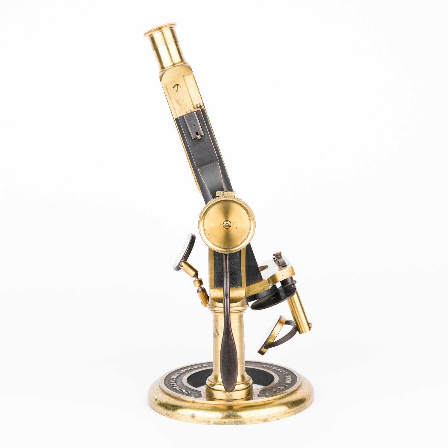 19th Century Universal Microscope by R & J Beck of London, 1867. For Sale
