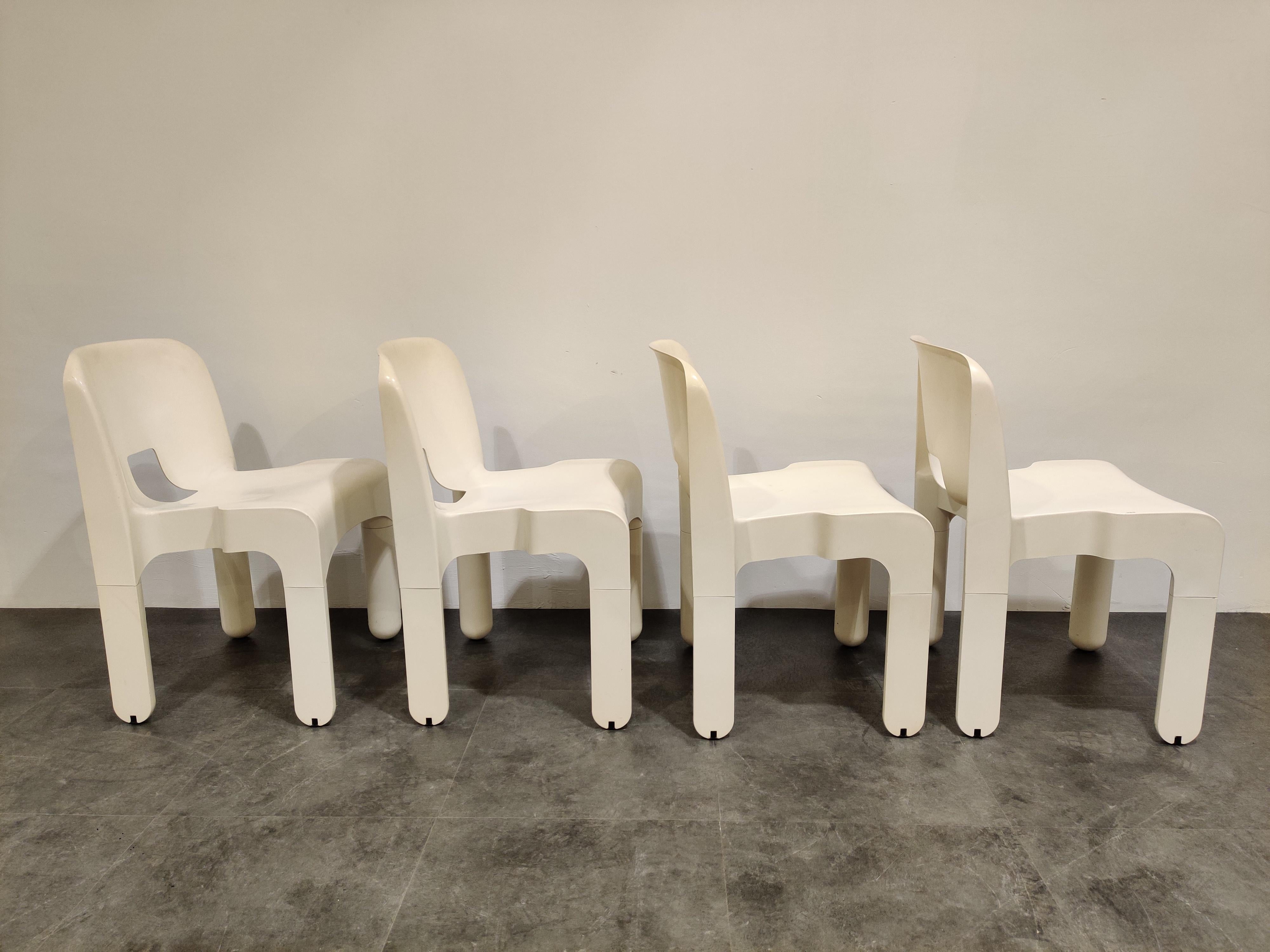Space Age Universal Plastic Chairs Model 4869 by Joe Colombo for Kartell
