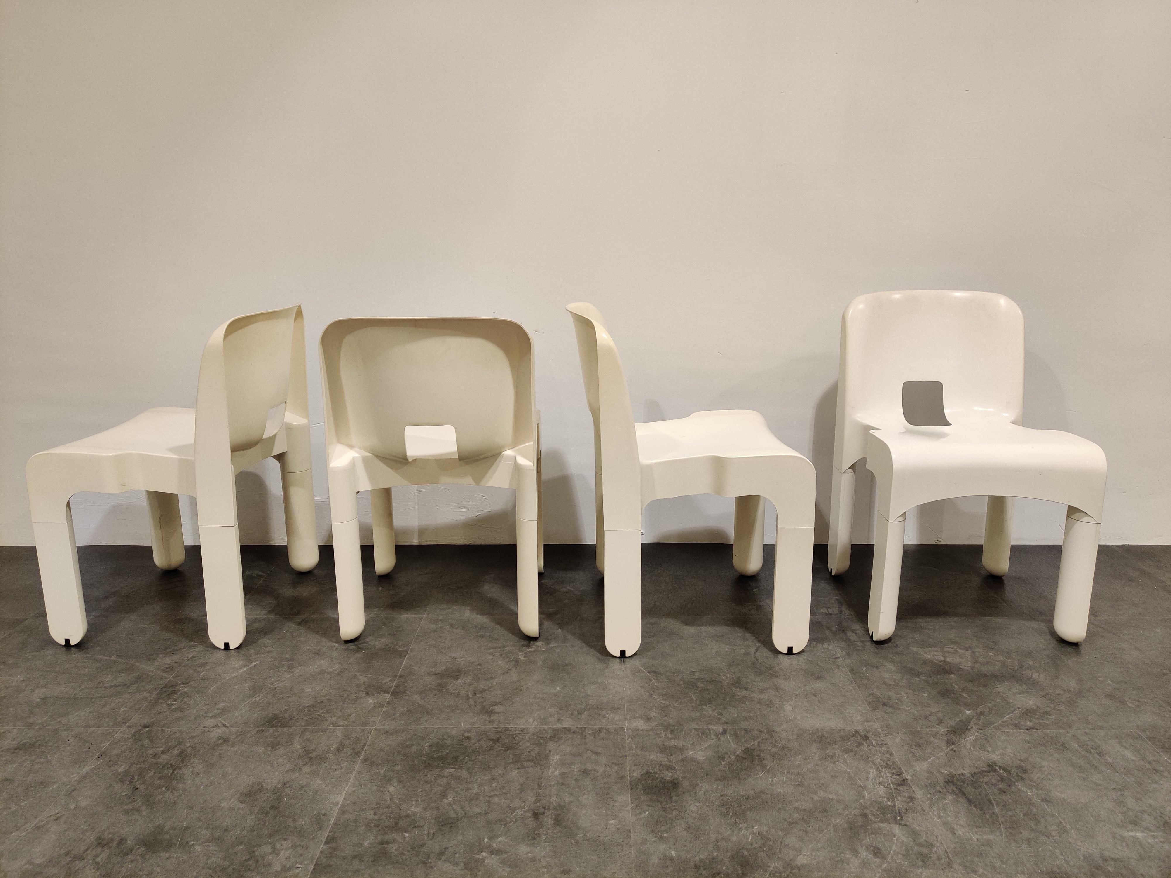 Italian Universal Plastic Chairs Model 4869 by Joe Colombo for Kartell
