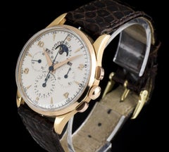 Universal Vintage Rose Gold Silver Dial Tri-Compax Calendar Chronograph 12284