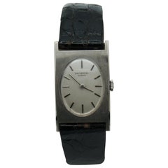 Universal White Gold 18 Karat Watch Black Leather