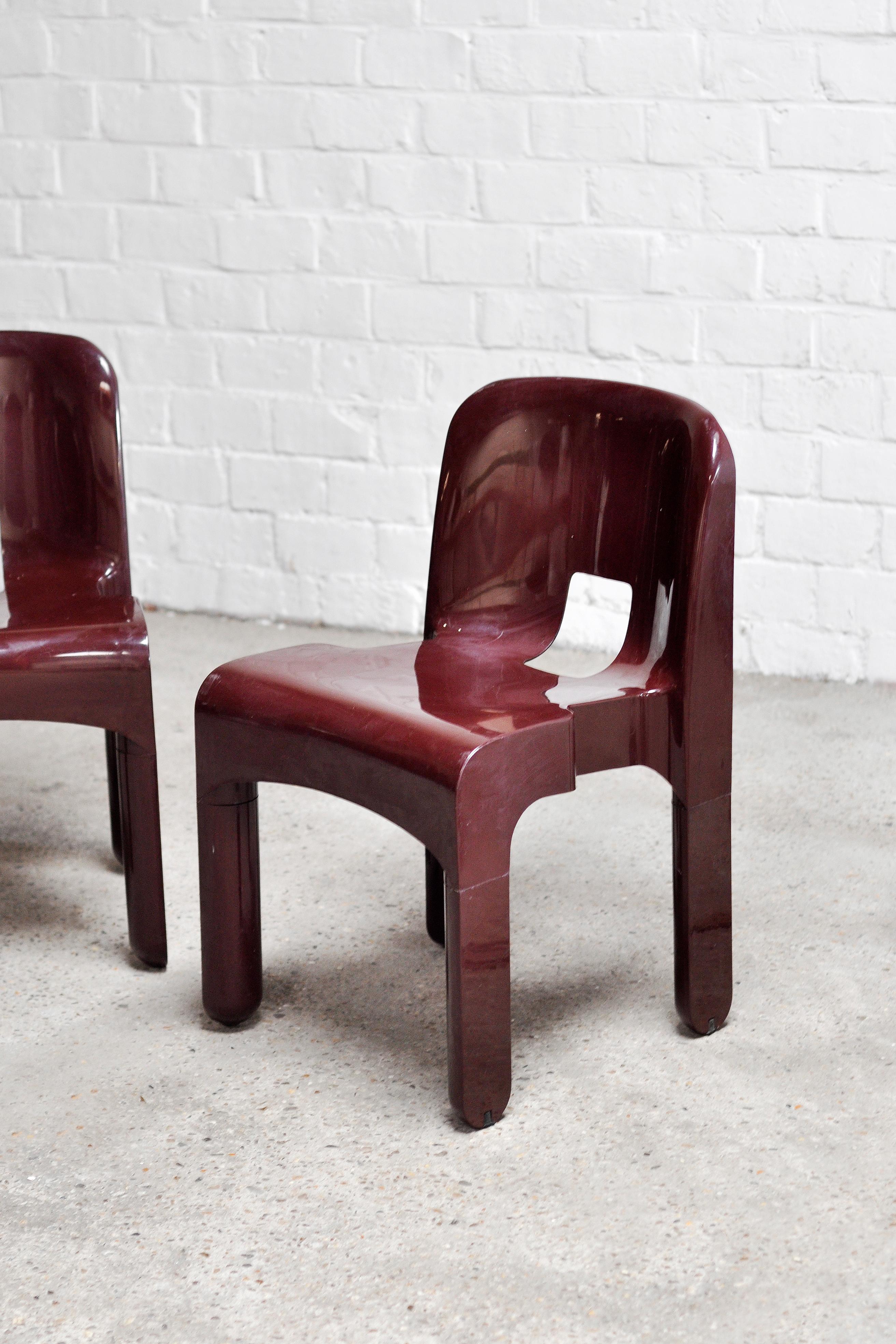 Plastic 'Universale' Chairs model 4869 by Joe Colombo for Kartell, Set of 5, 1970s