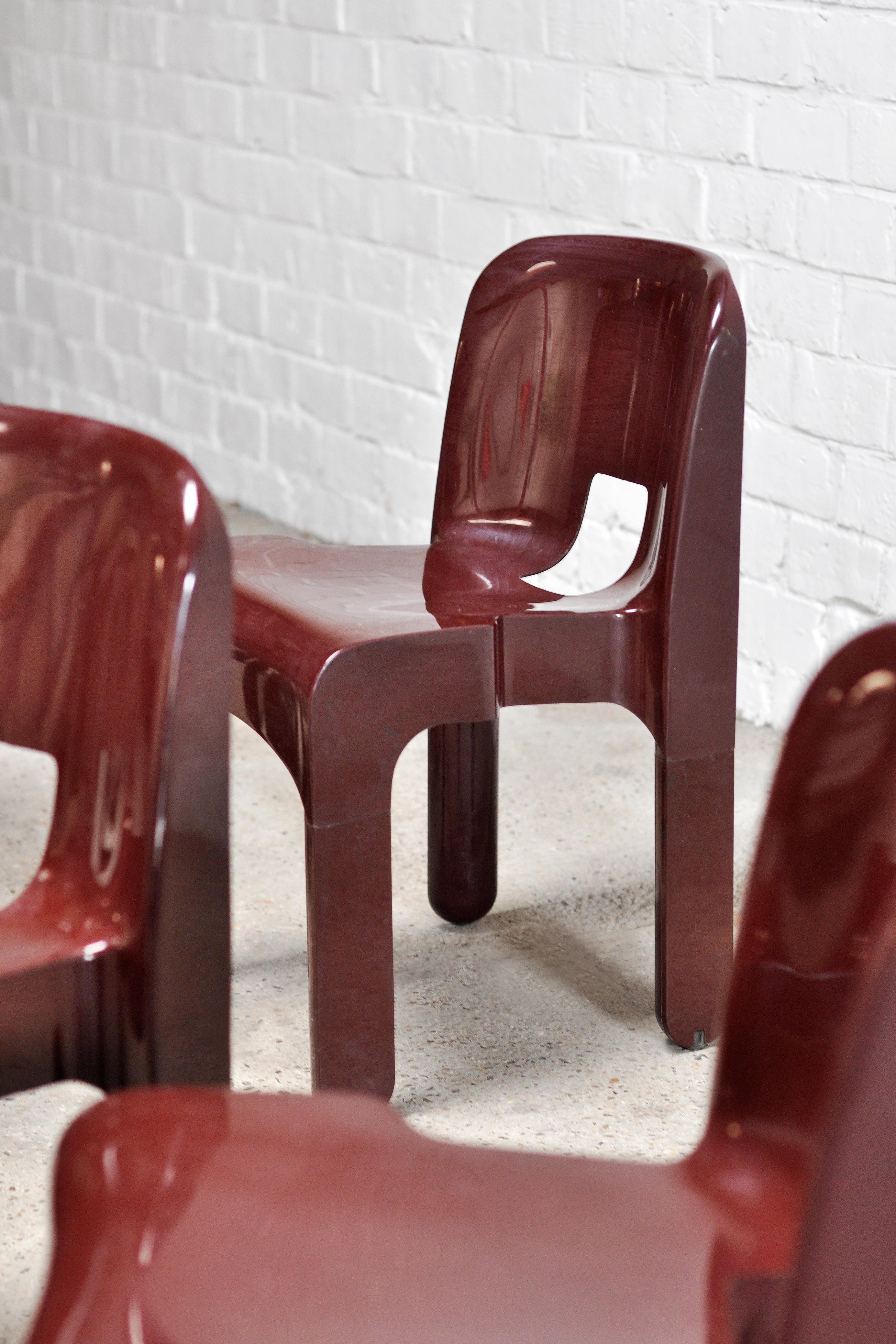 'Universale' Chairs model 4869 by Joe Colombo for Kartell, Set of 5, 1970s 1